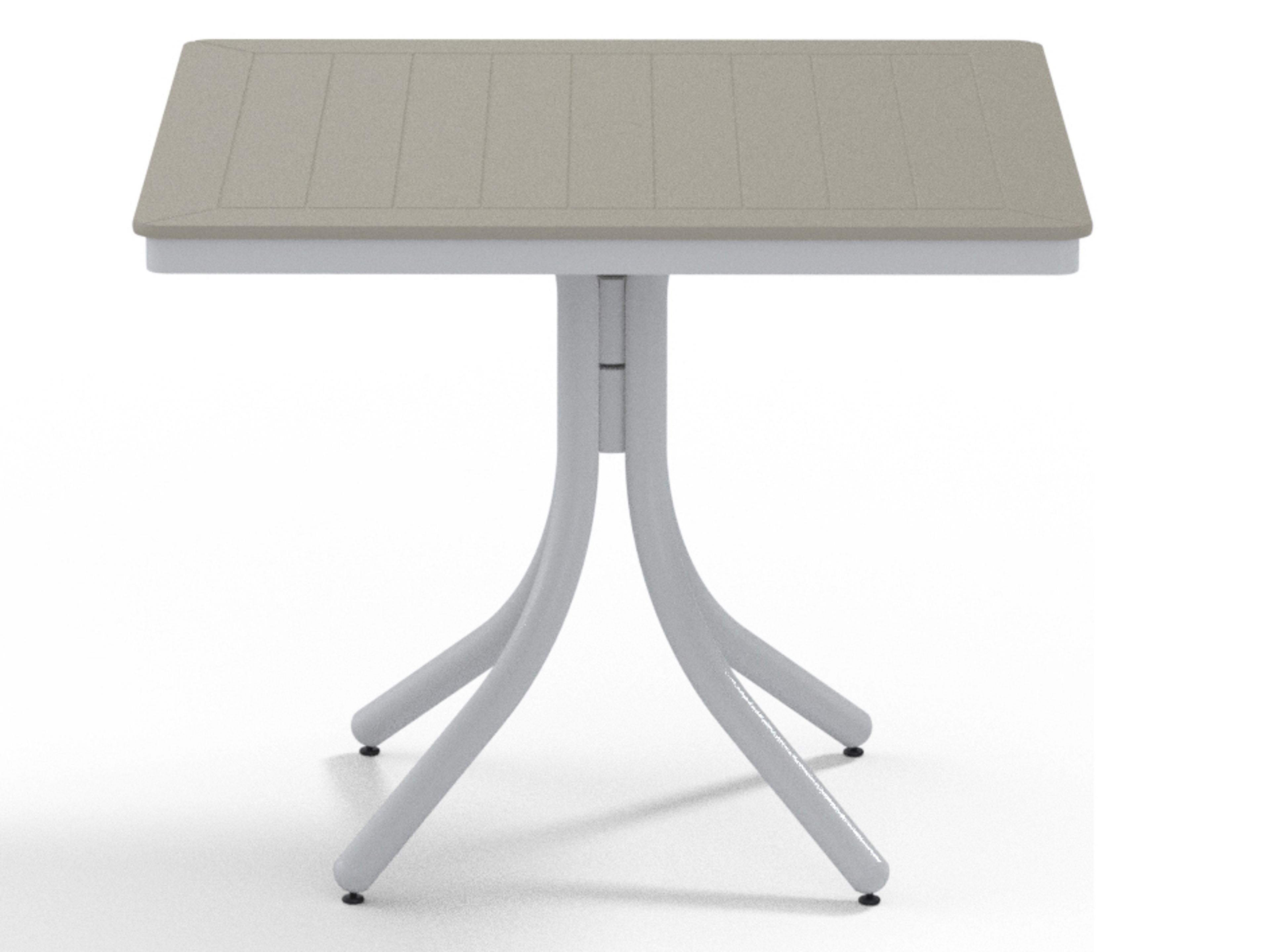 Telescope Casual Marine Grade Polymer Square Outdoor Patio Dining Table with Umbrella Hole