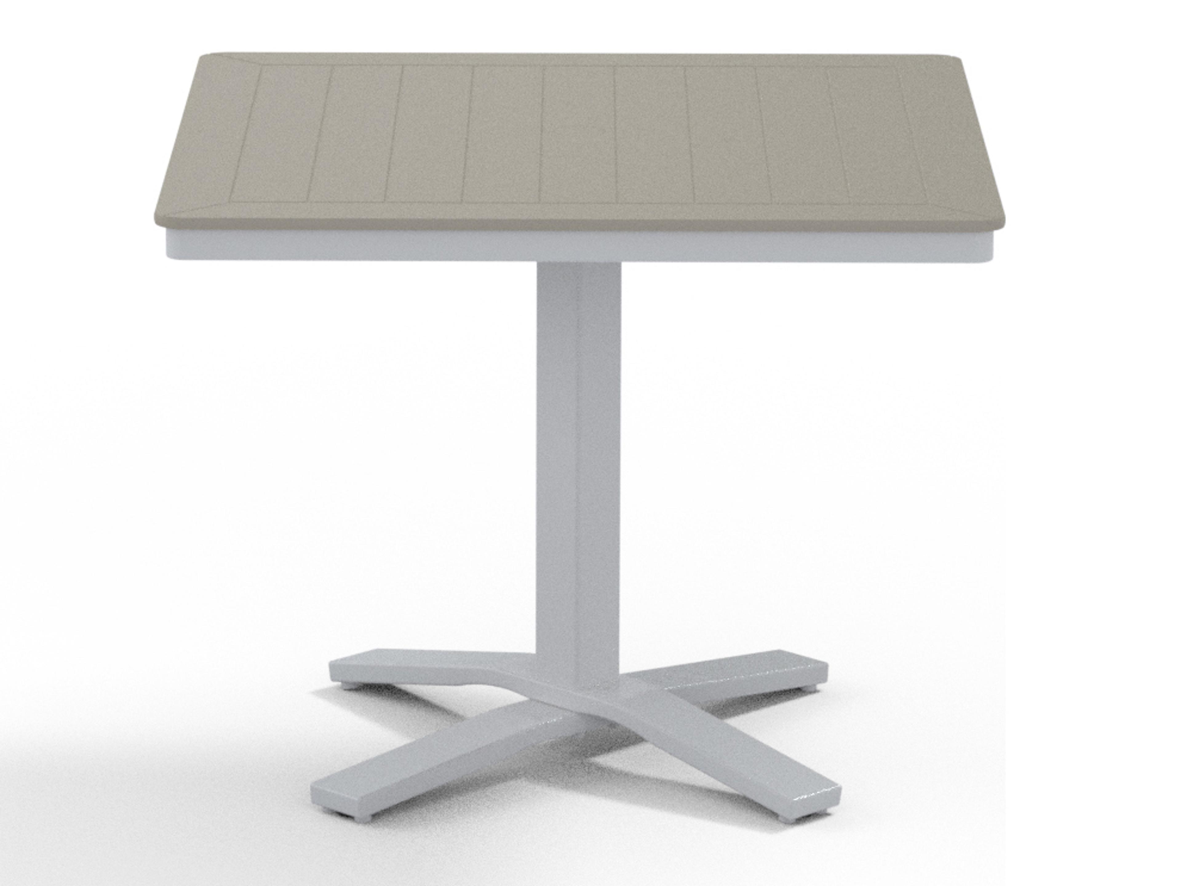 Telescope Casual Marine Grade Polymer Square Patio Dining Table with Umbrella Hole