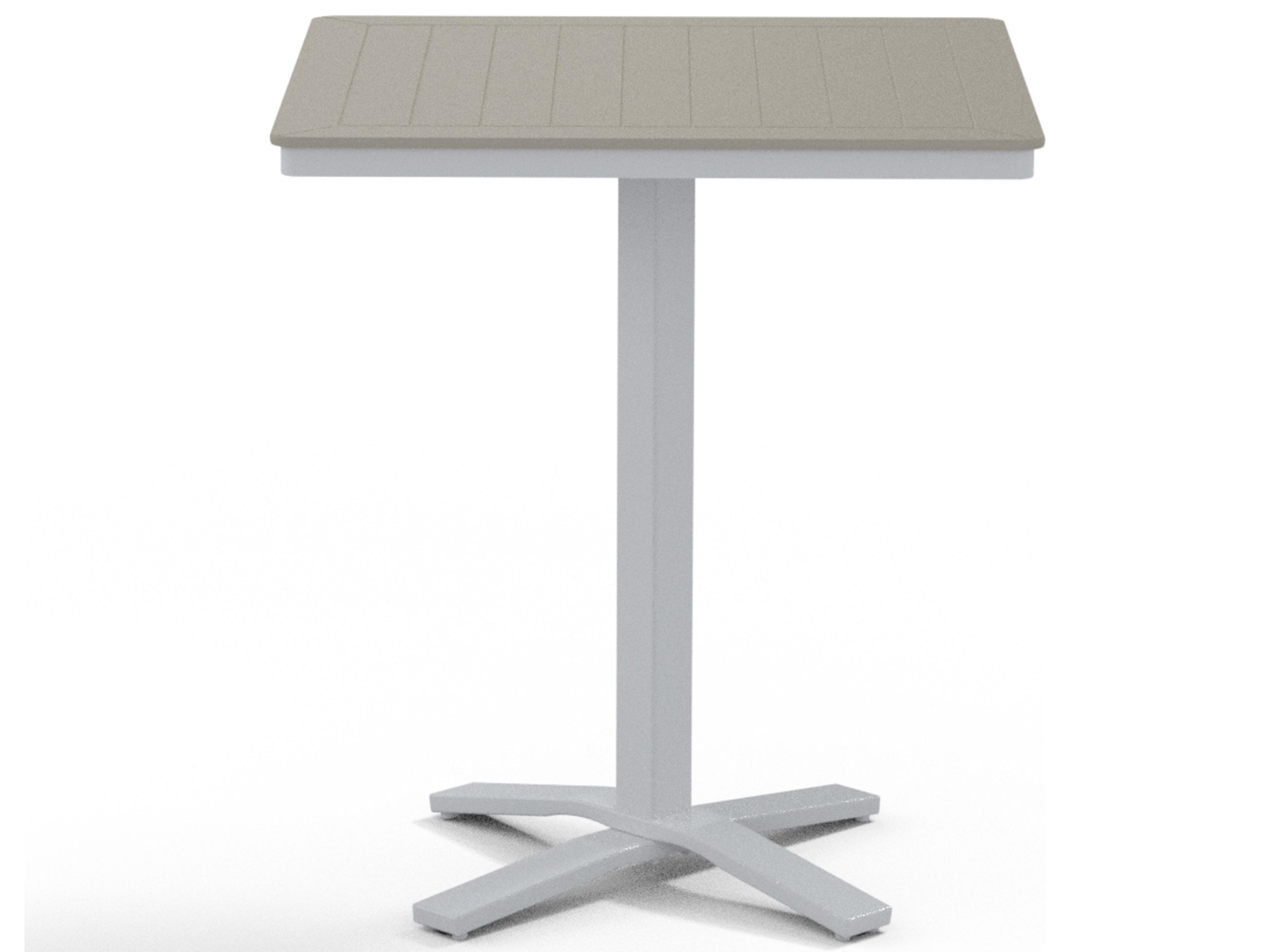 Telescope Casual Marine Grade Polymer Outdoor Patio Bar Table with Umbrella Hole