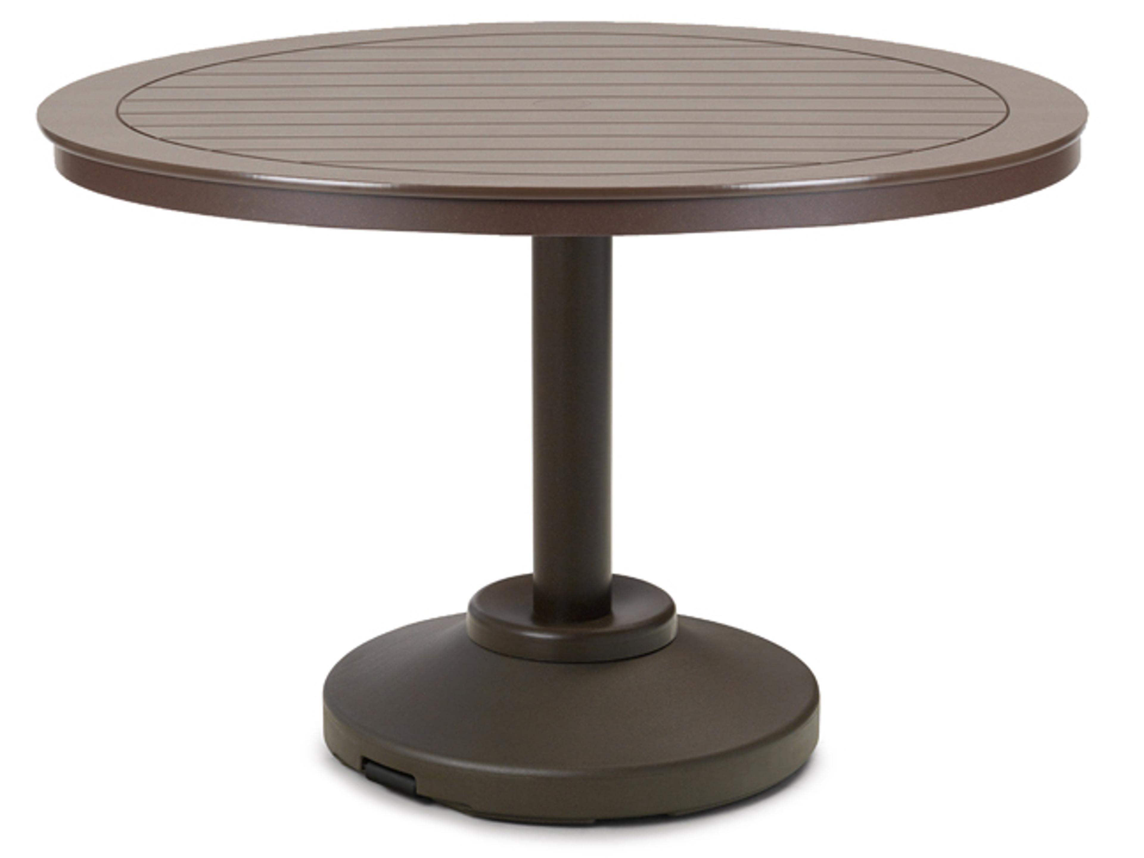 Telescope Casual Marine Grade Polymer Round Outdoor Dining Table with Umbrella Hole