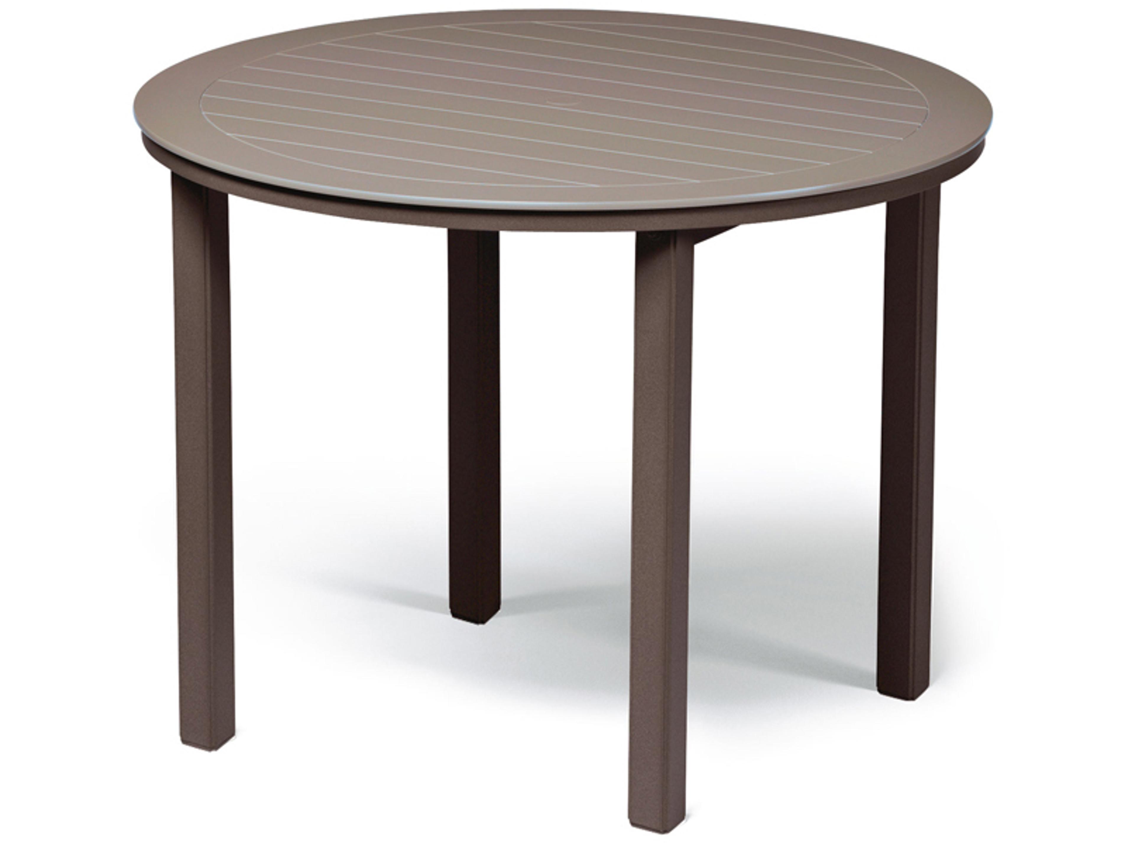 Telescope Casual Marine Grade Polymer Round Outdoor Bar Table with Umbrella Hole