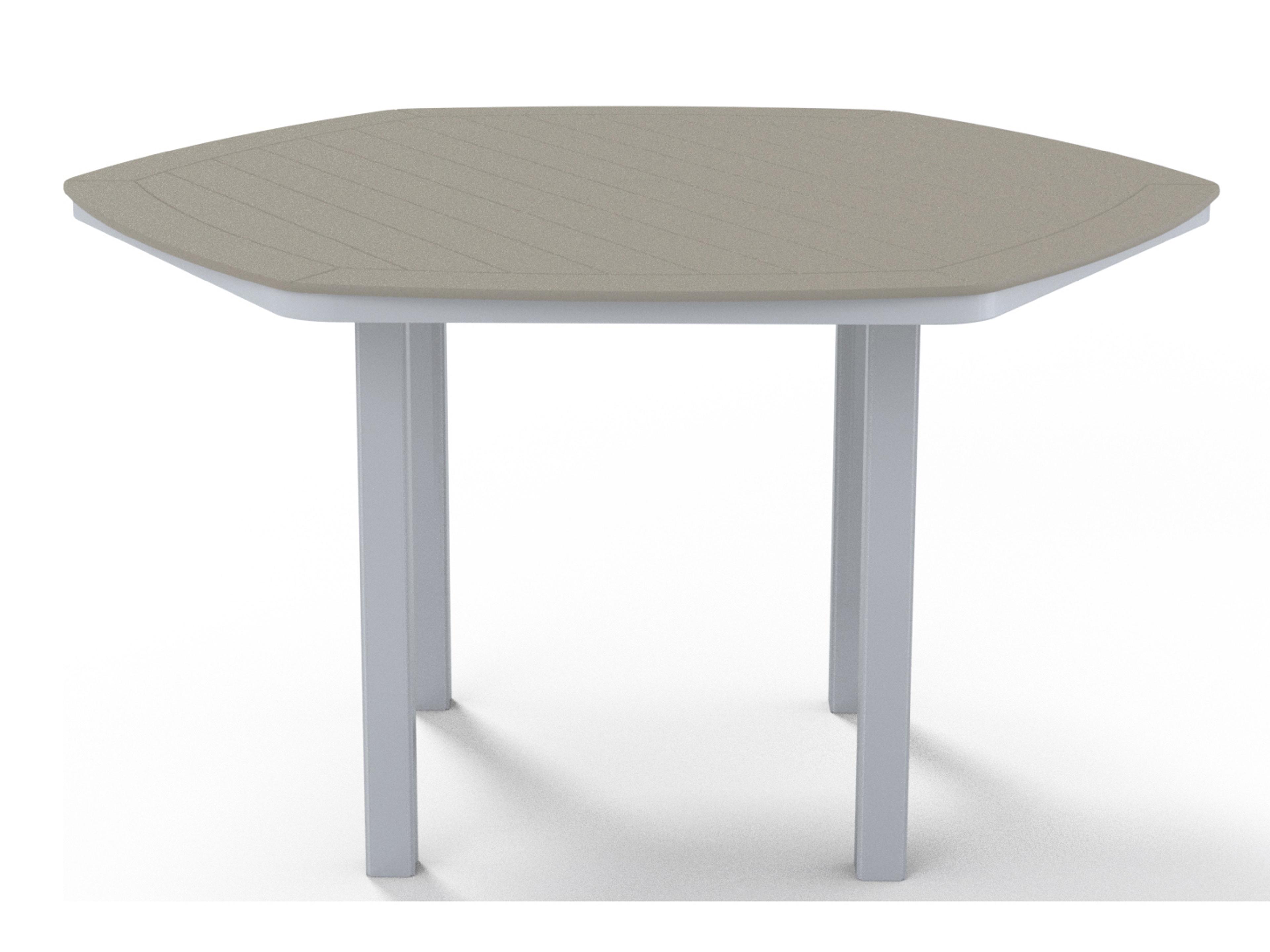 Telescope Casual Marine Grade Polymer Hexagon Patio Counter Height Table with Umbrella Hole