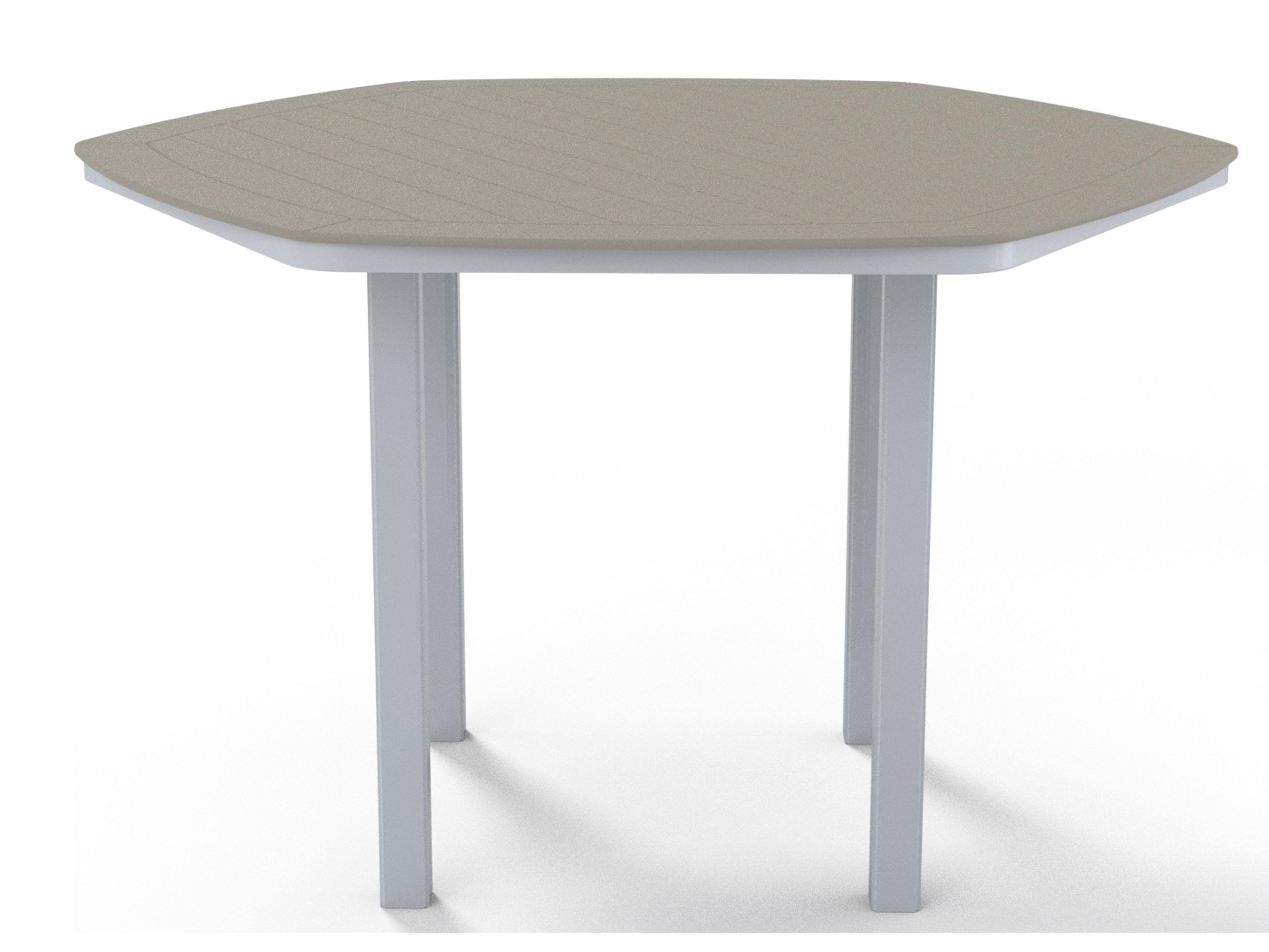 Telescope Casual Marine Grade Polymer Hexagon Patio Bar Height Table with Umbrella Hole