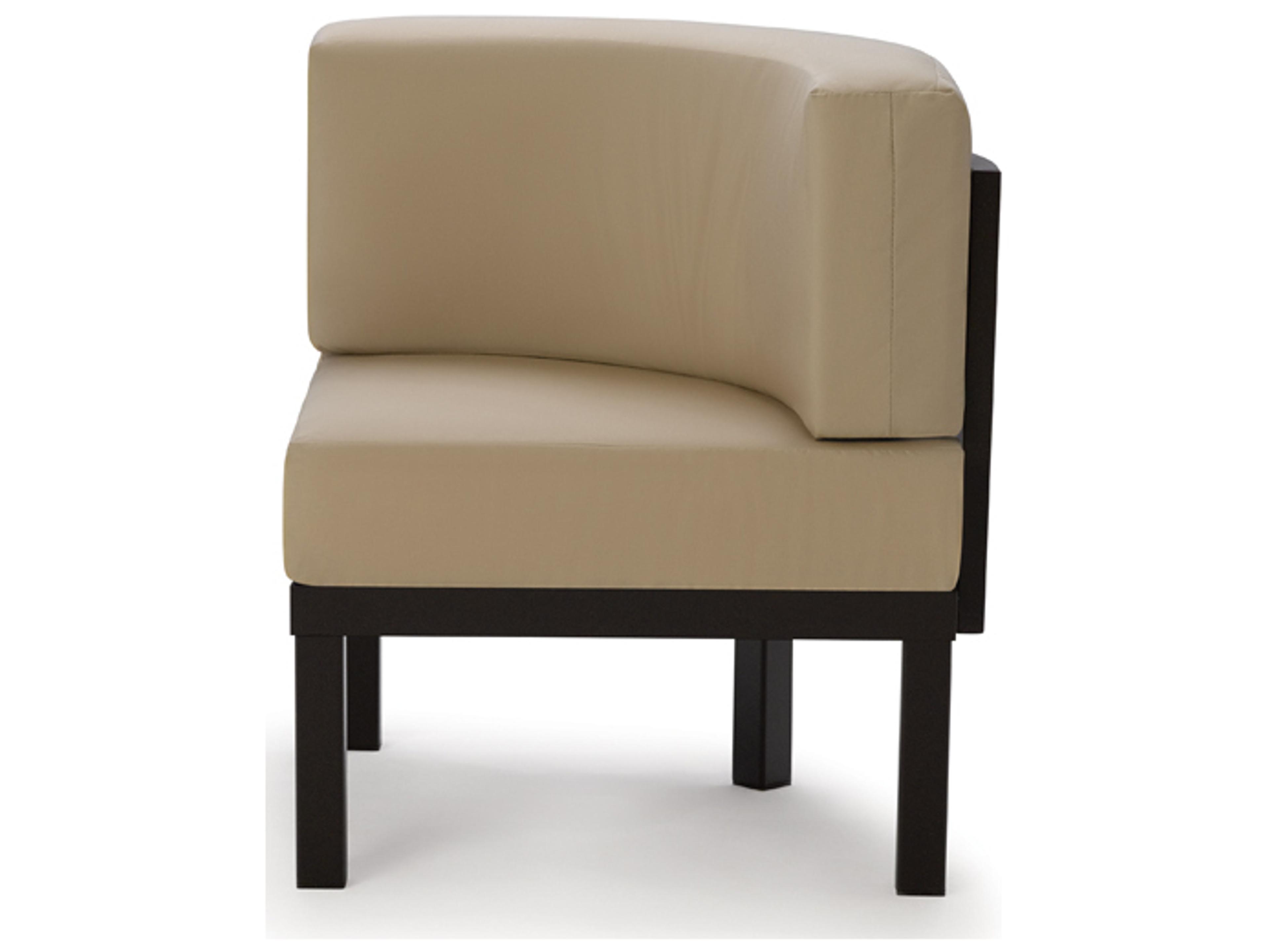 Larssen Cushion Aluminum Curved Corner Outdoor Patio Lounge Chair