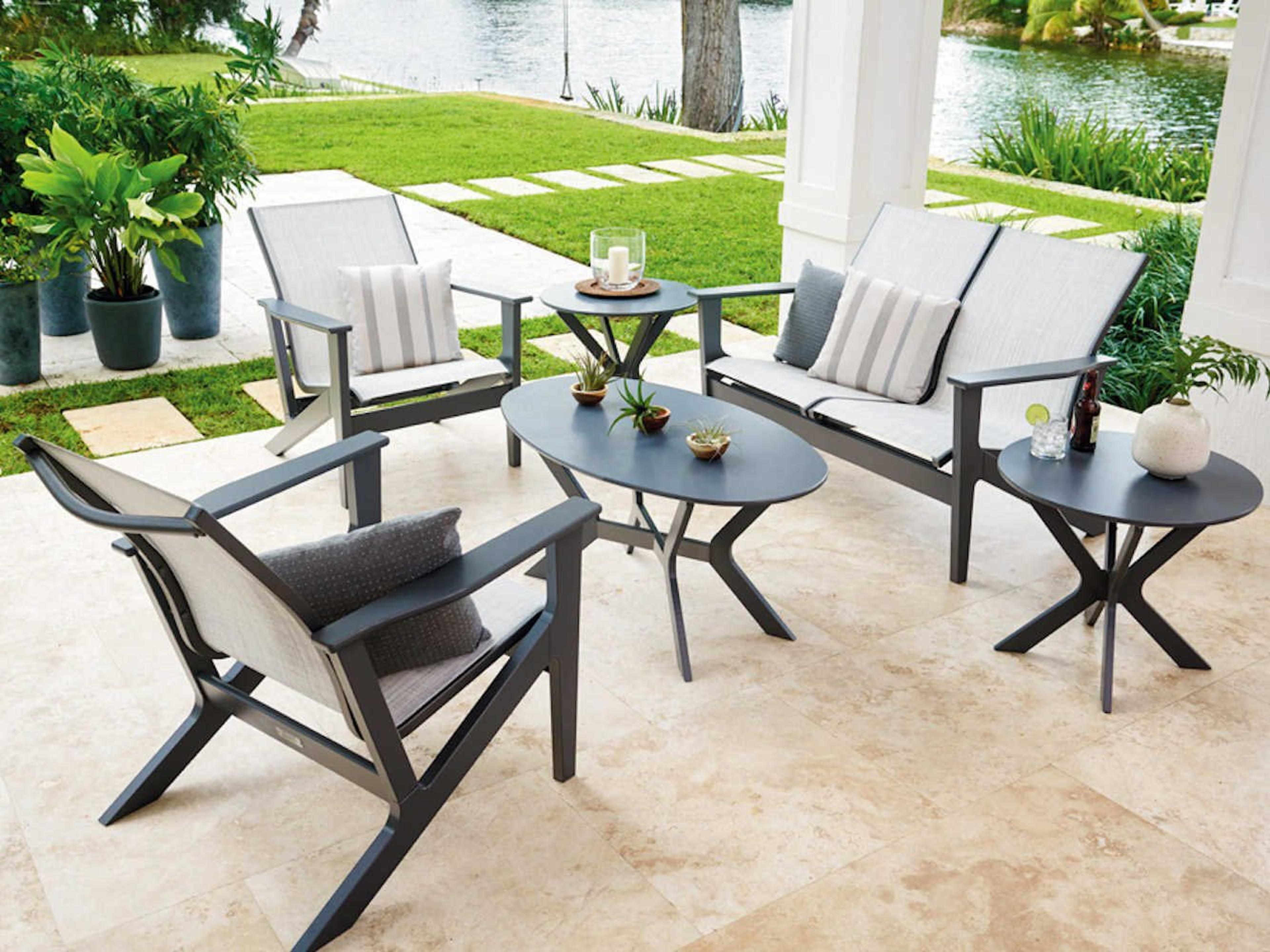 Telescope Casual Wexler Marine Grade Polymer Sling Outdoor Patio Lounge Set