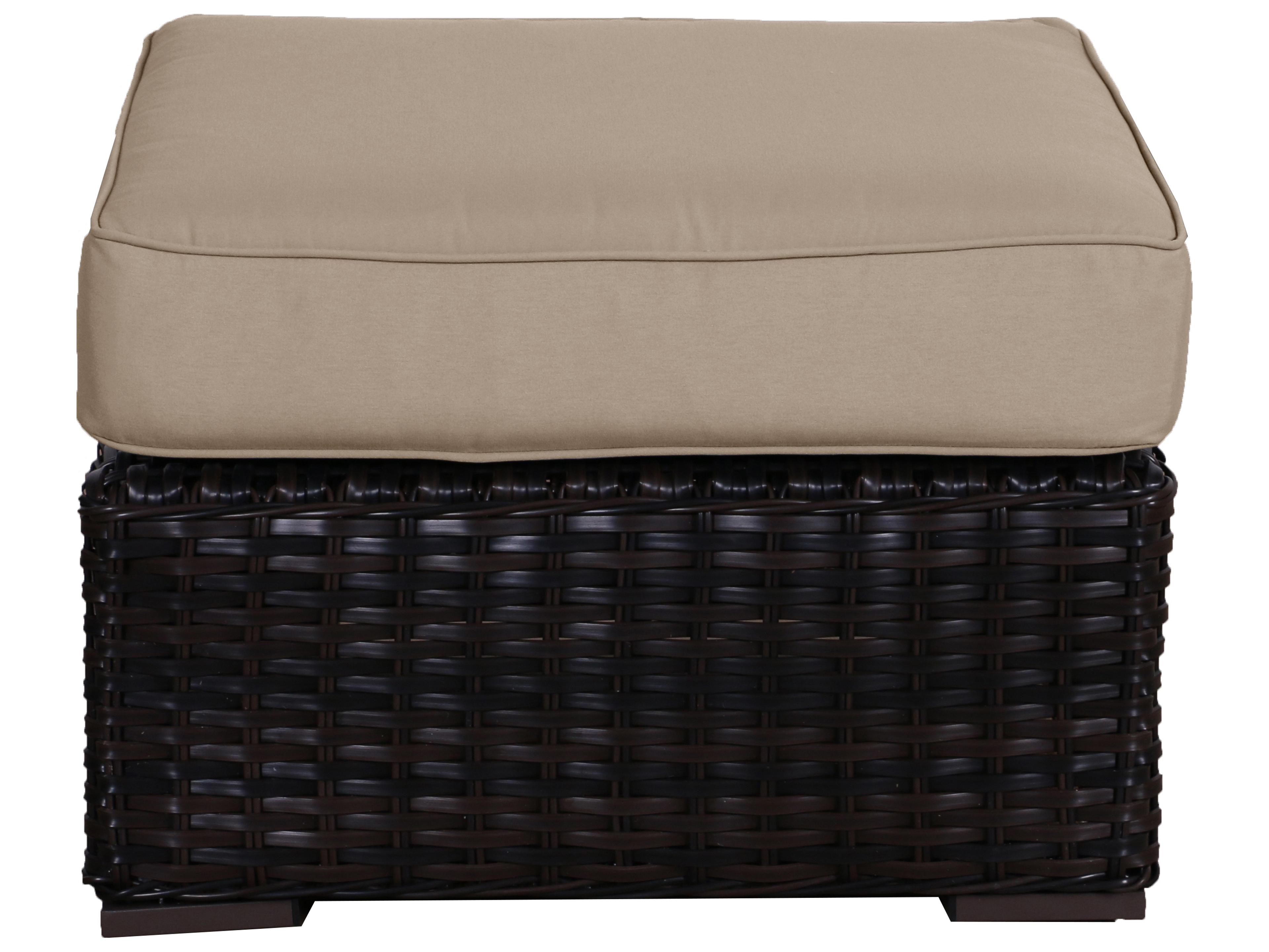 Santa Monica Wicker Cushion Ottoman