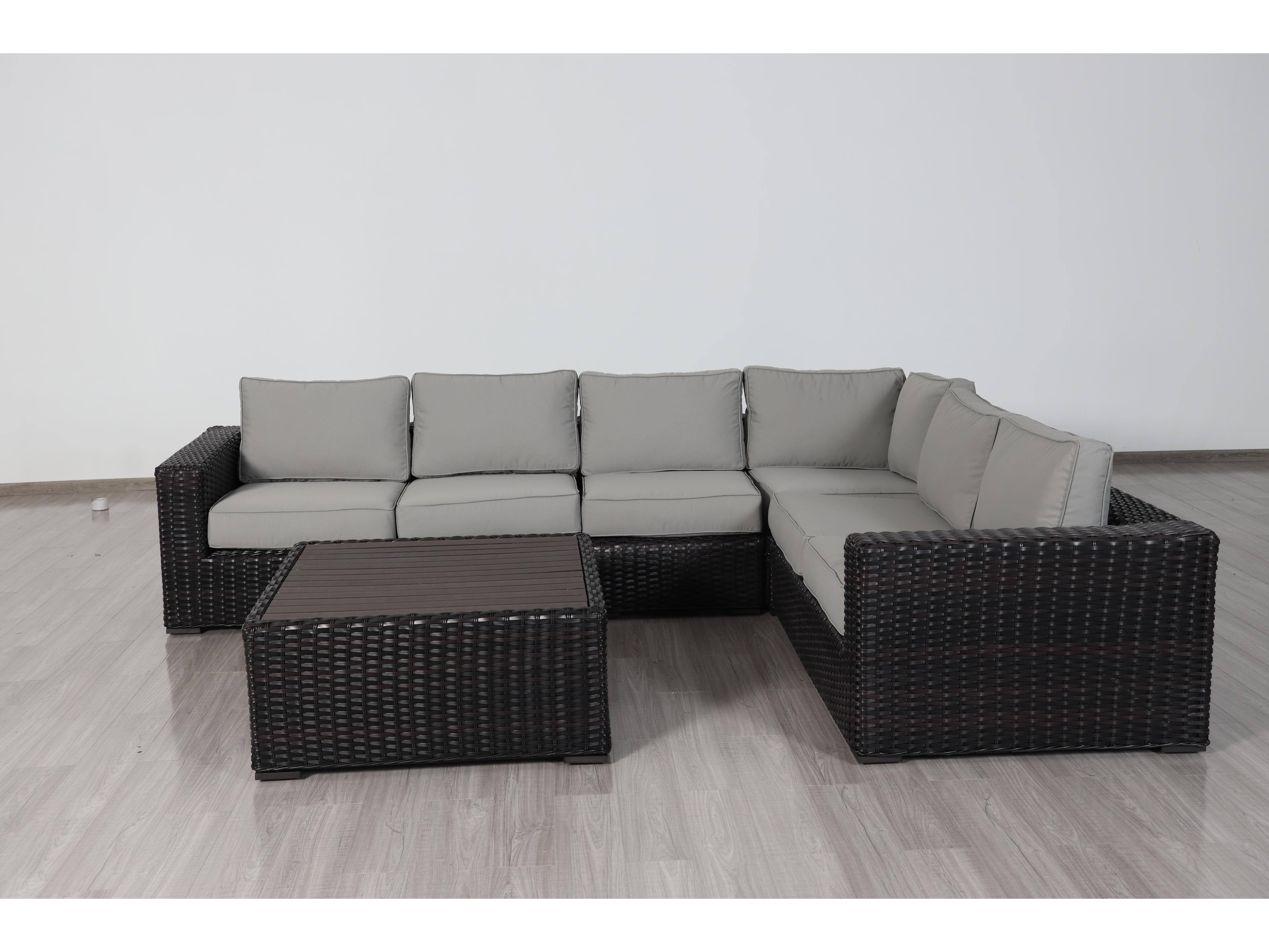 Teva Santa Monica Wicker Rattan Sectional Set