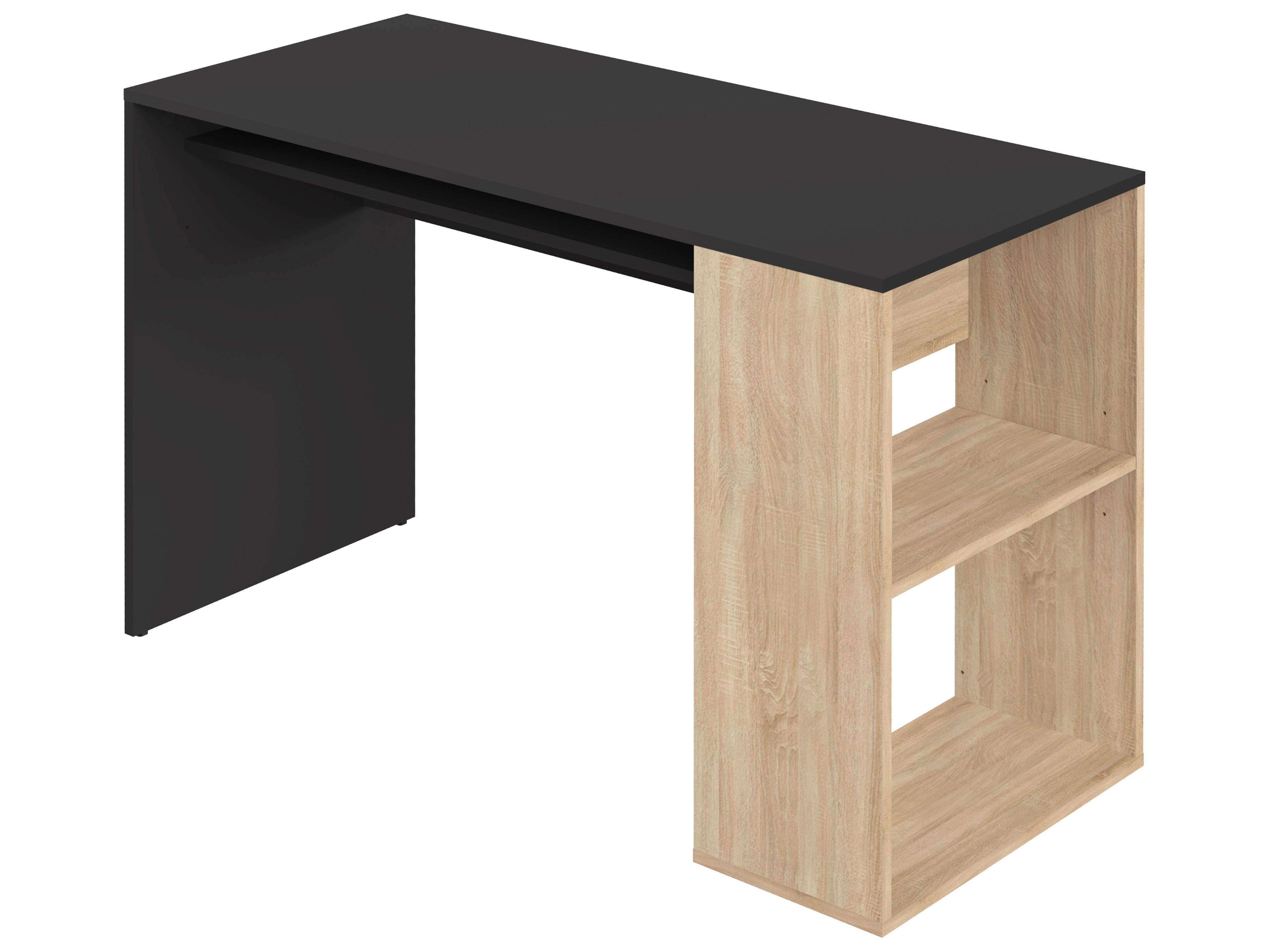 TemaHome Yale Melamine Natural Oak & Black Computer Desk