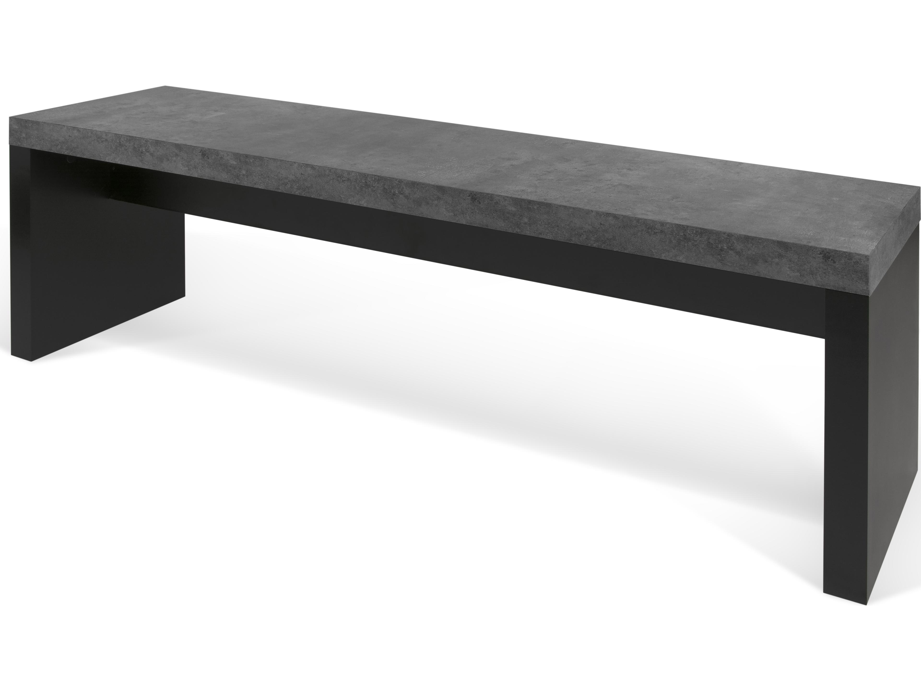TemaHome Detroit Concrete And Pure Black Accent Bench