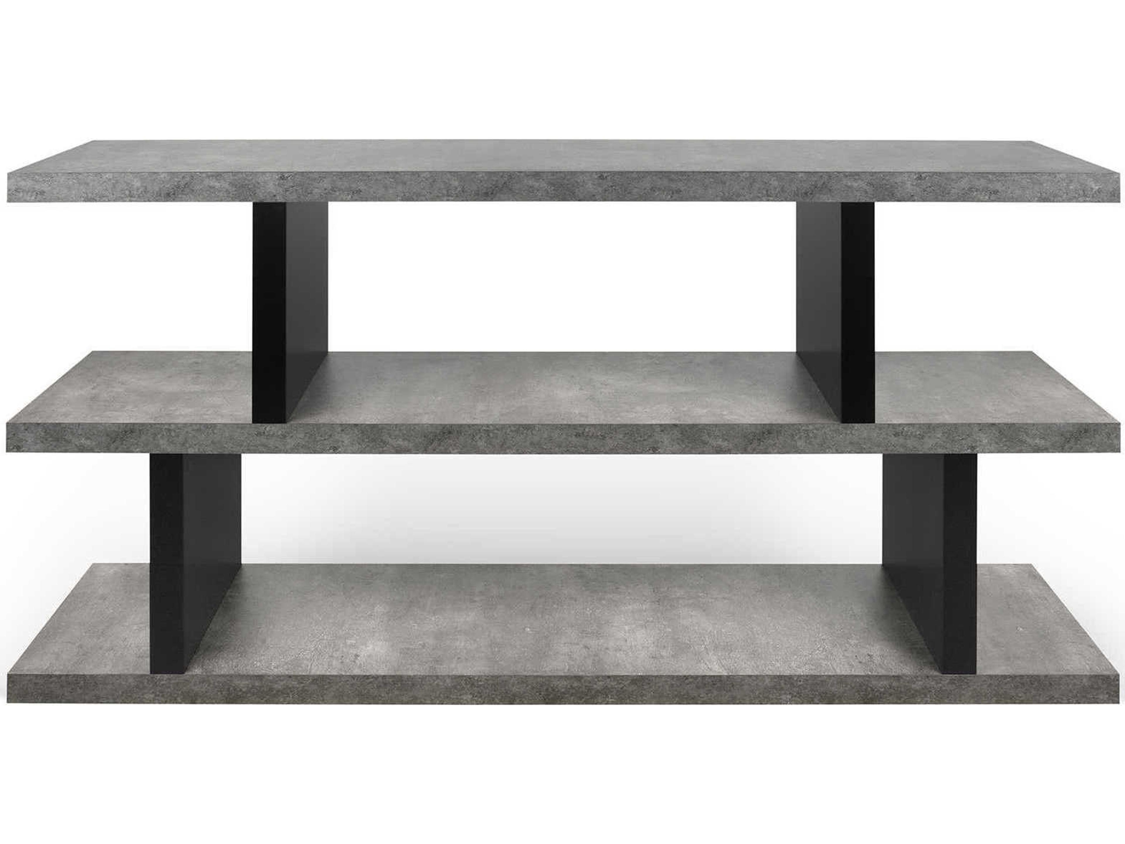 TemaHome Step Concrete Look Pure Black Bookcase