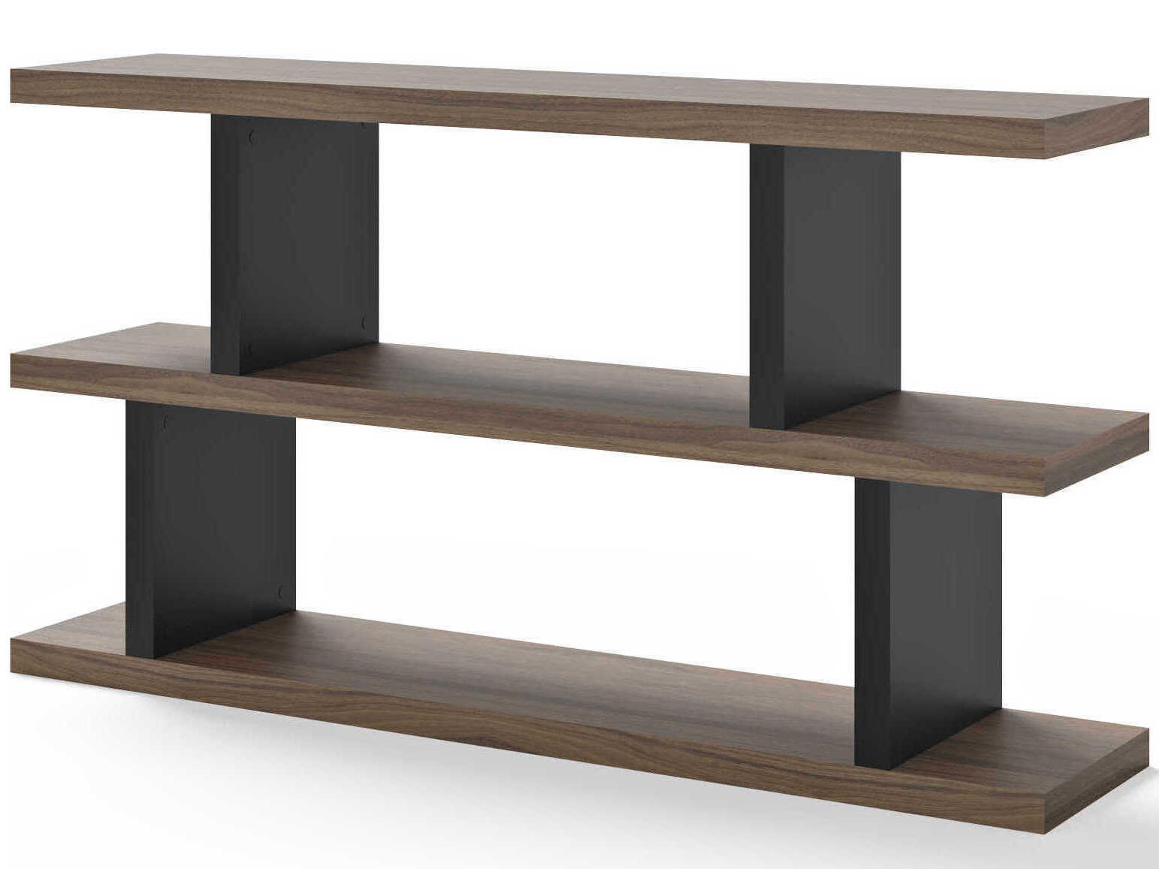 TemaHome Step Melamine Walnut & Pure Black Bookcase