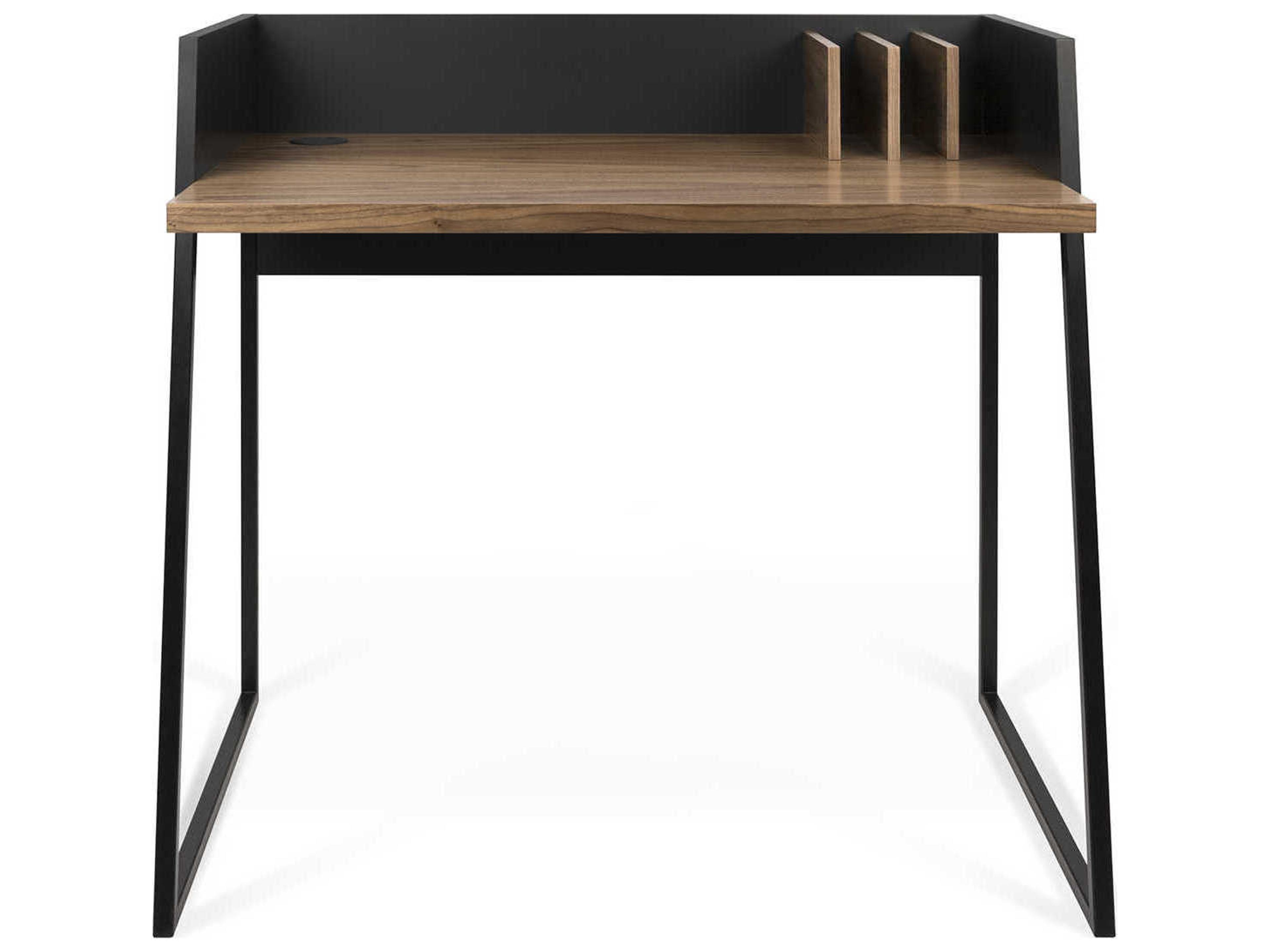 TemaHome Volga Walnut Pure Black Brown Computer Desk