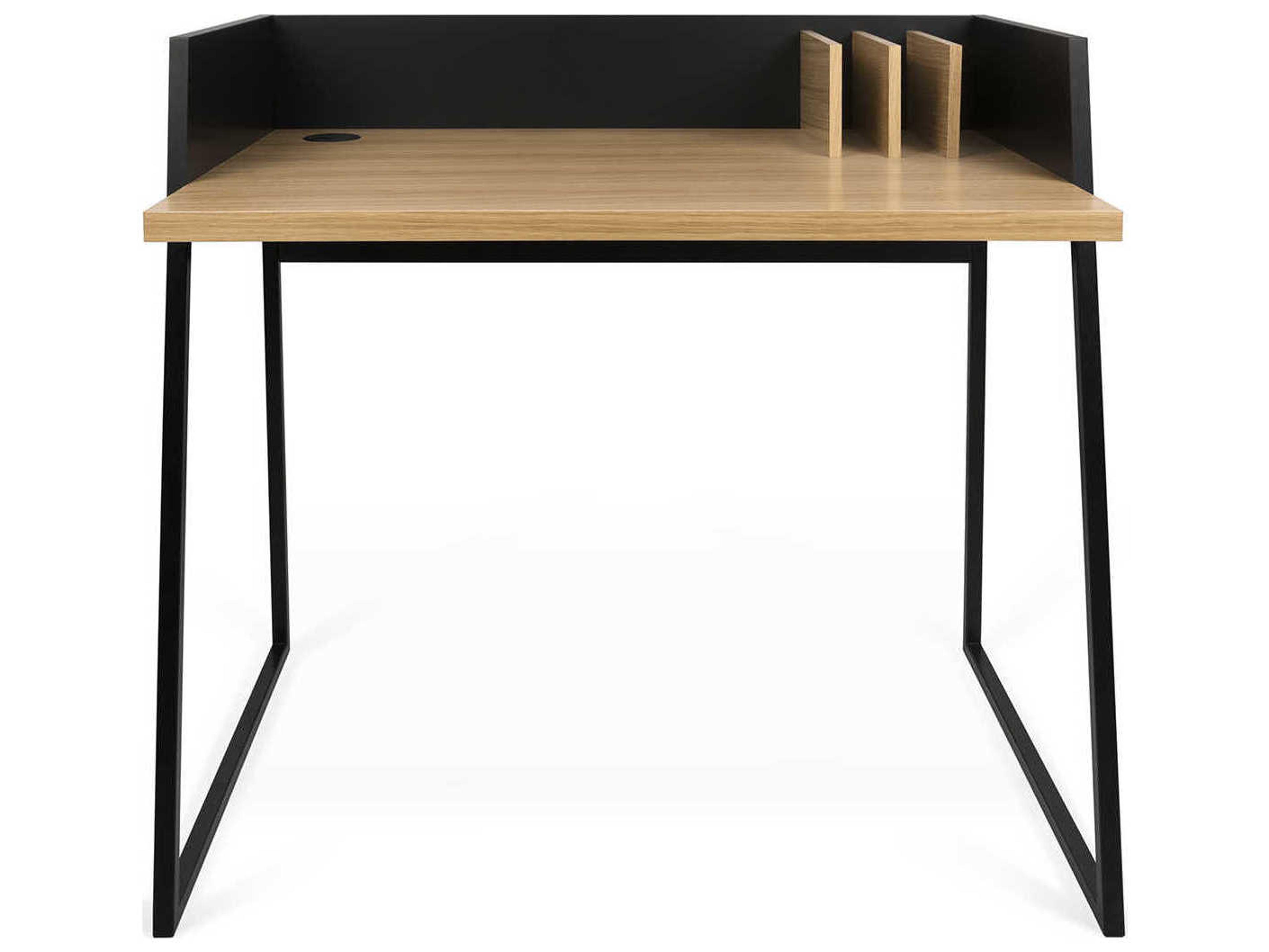 TemaHome Volga Oak Pure Black Computer Desk