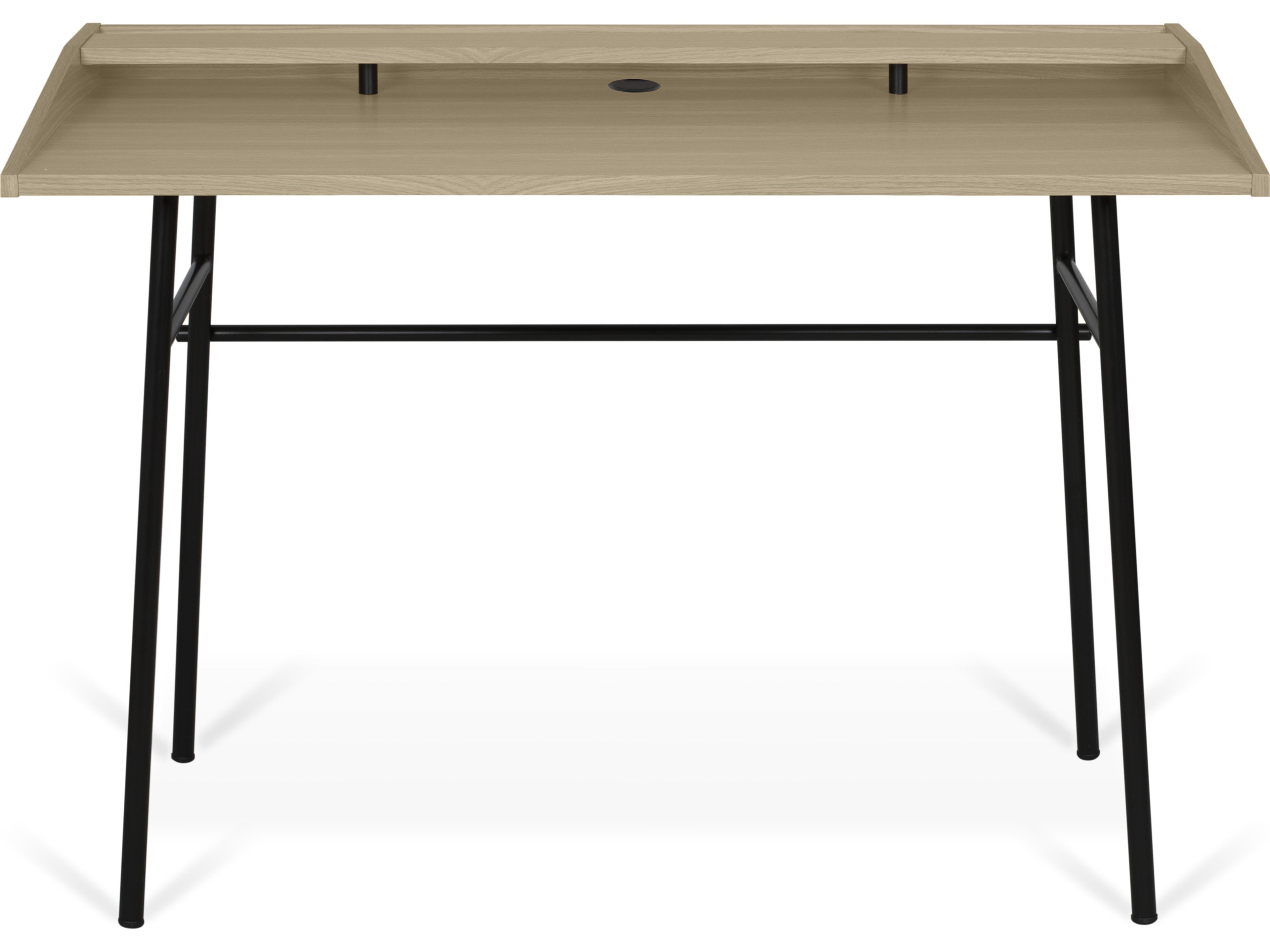 TemaHome Ply Light Oak Pure Black Wood Writing Desk