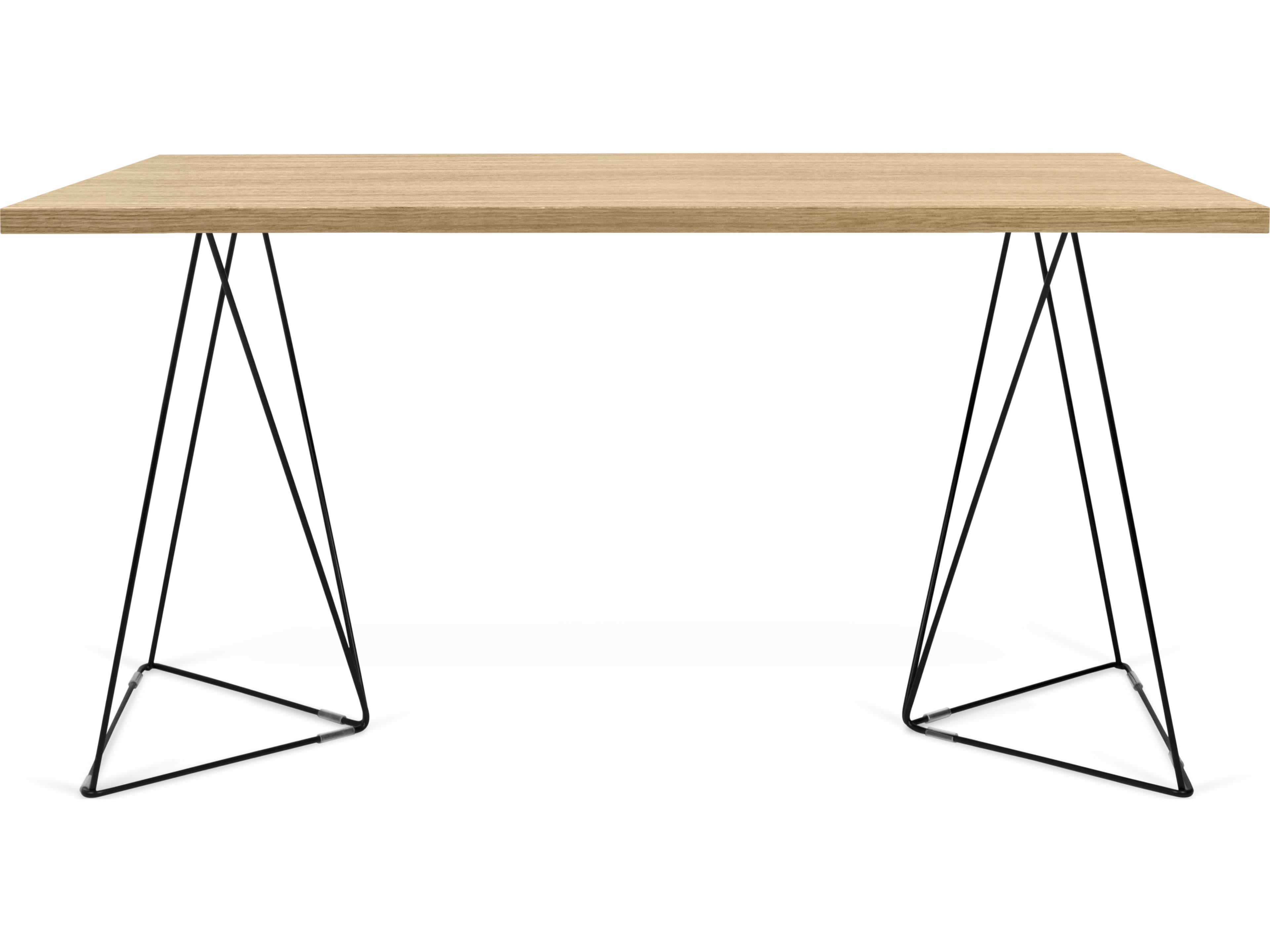 TemaHome Flow Oak Black Lacquered Steel Wood Computer Desk