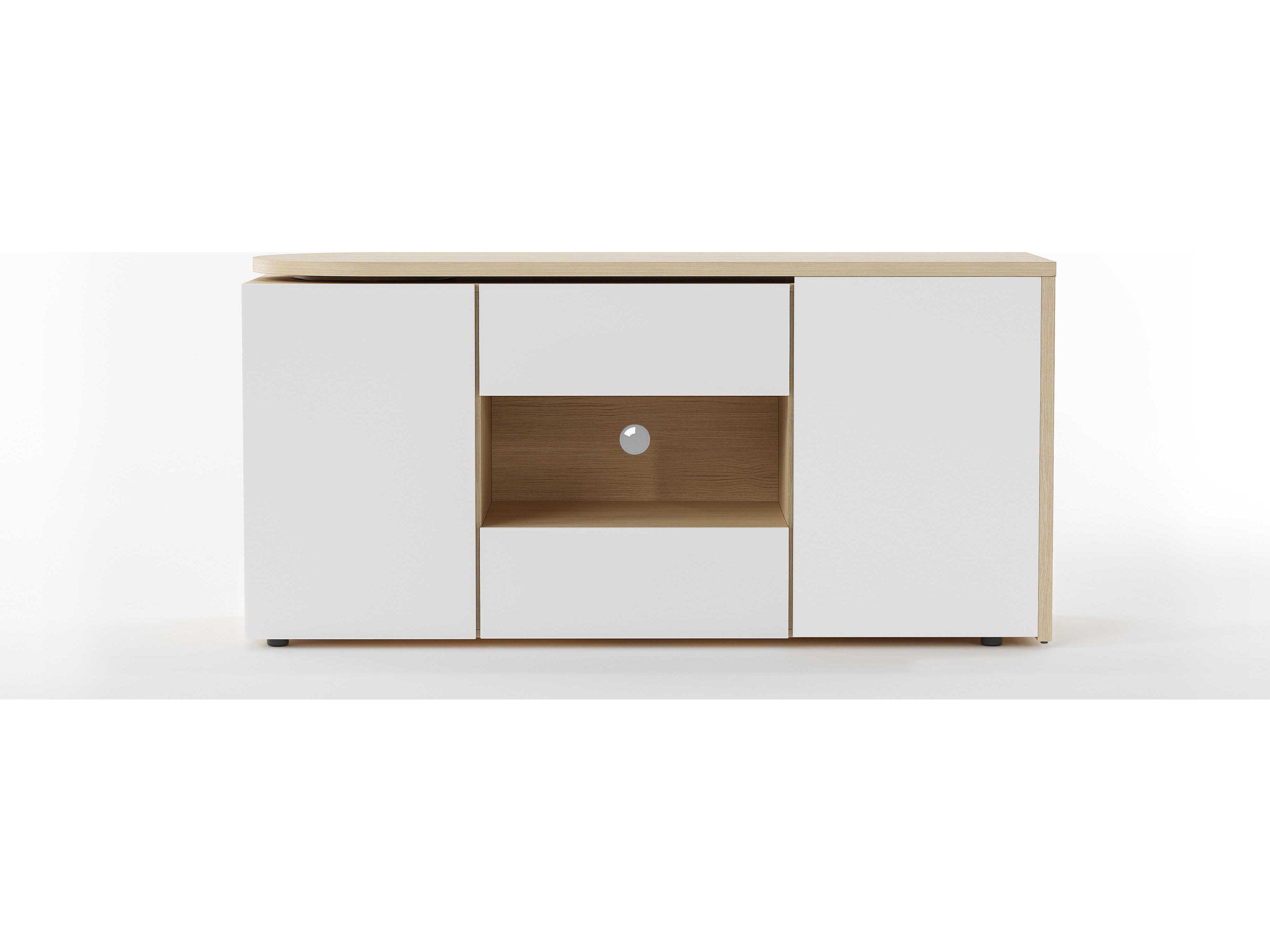 TemaHome Tango Melamine Light Oak White Writing Desk
