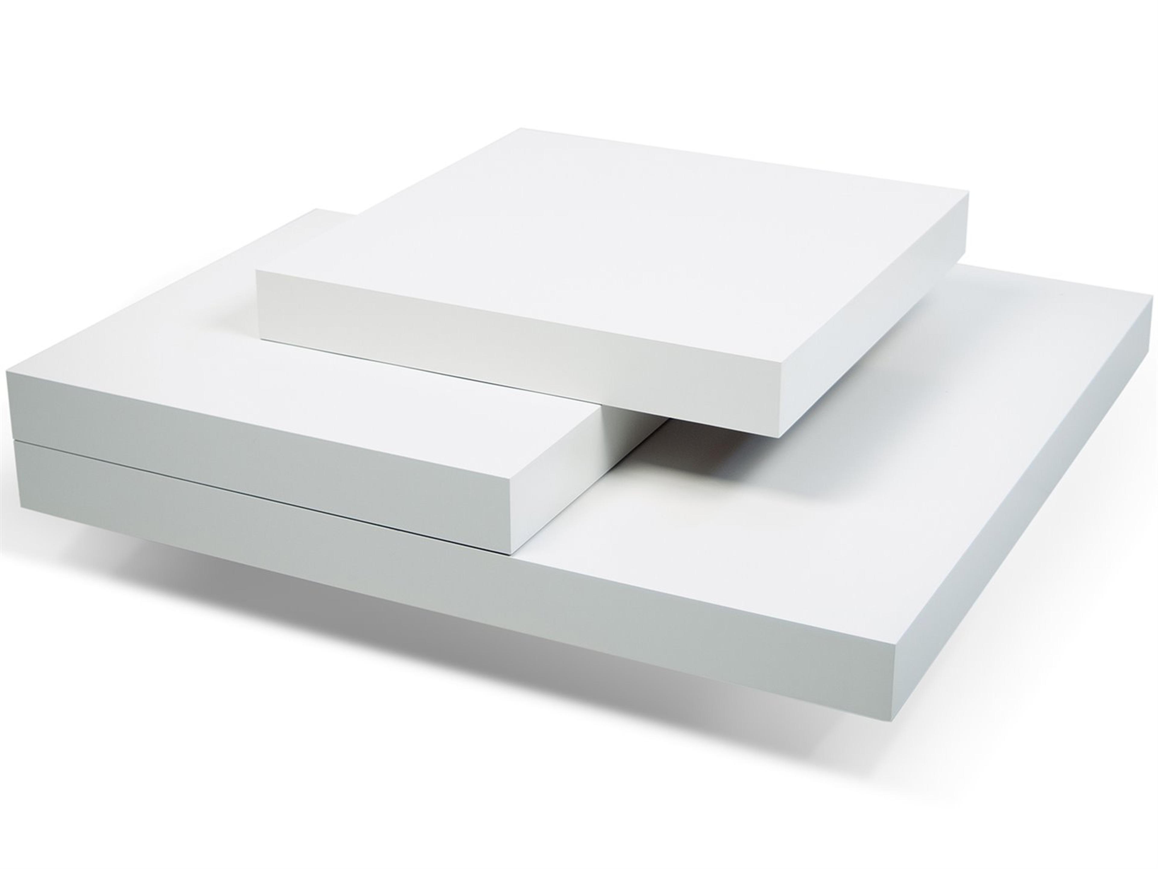 TemaHome Slate Square Wood Pure White Coffee Table