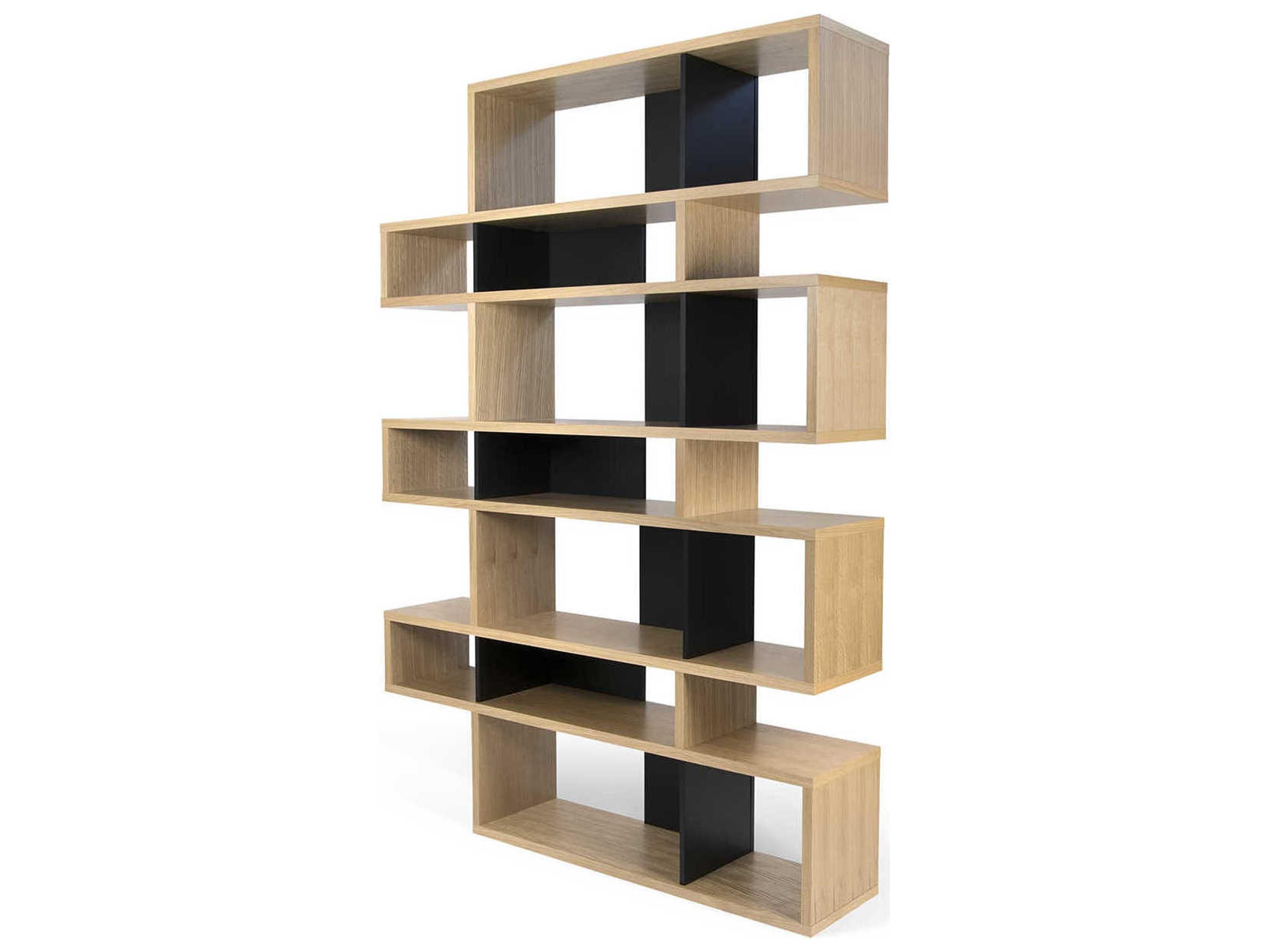 TemaHome London Oak Frame Pure Black Backs Bookcase