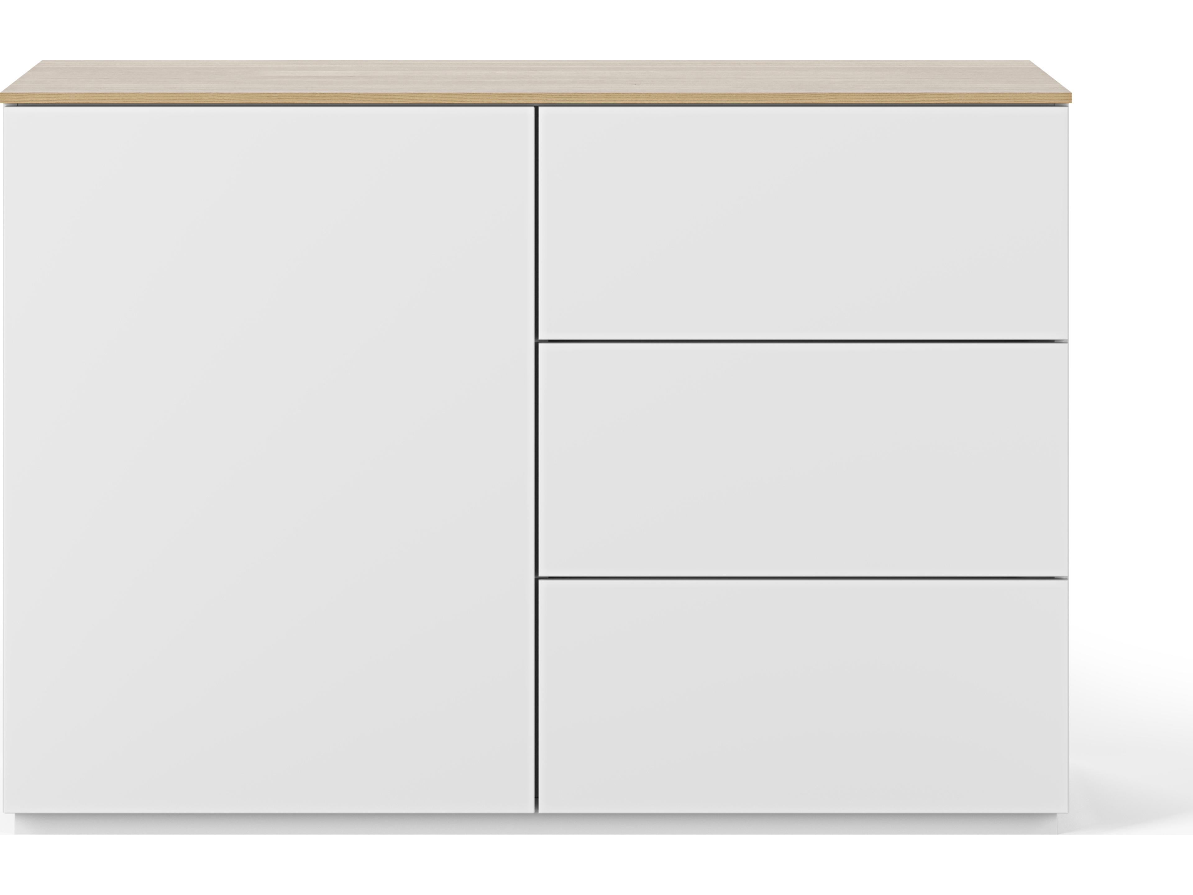 TemaHome Join 47" Oak Wood Pure White Sideboard