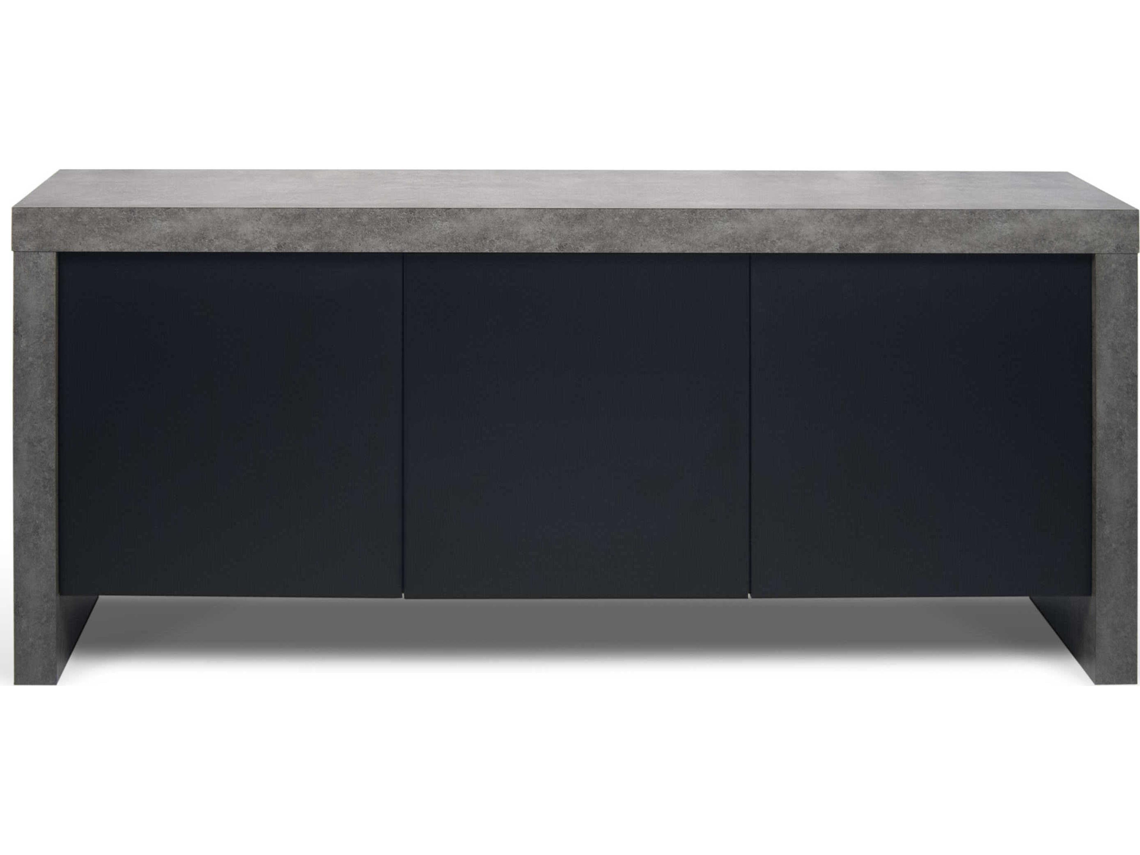 TemaHome Kobe 74" Concrete Black Sideboard
