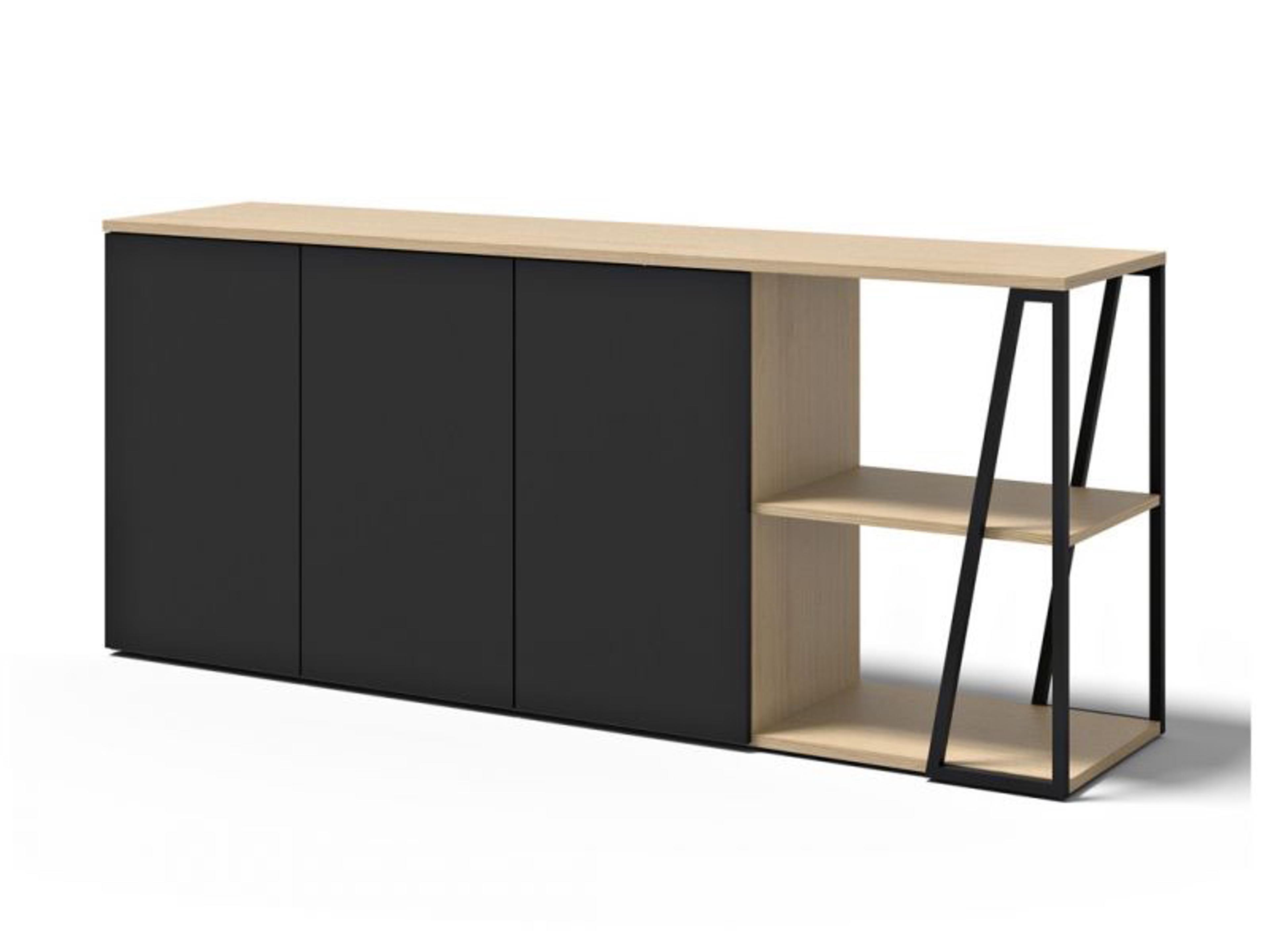 TemaHome Albi 75" Oak Wood Light Black Sideboard