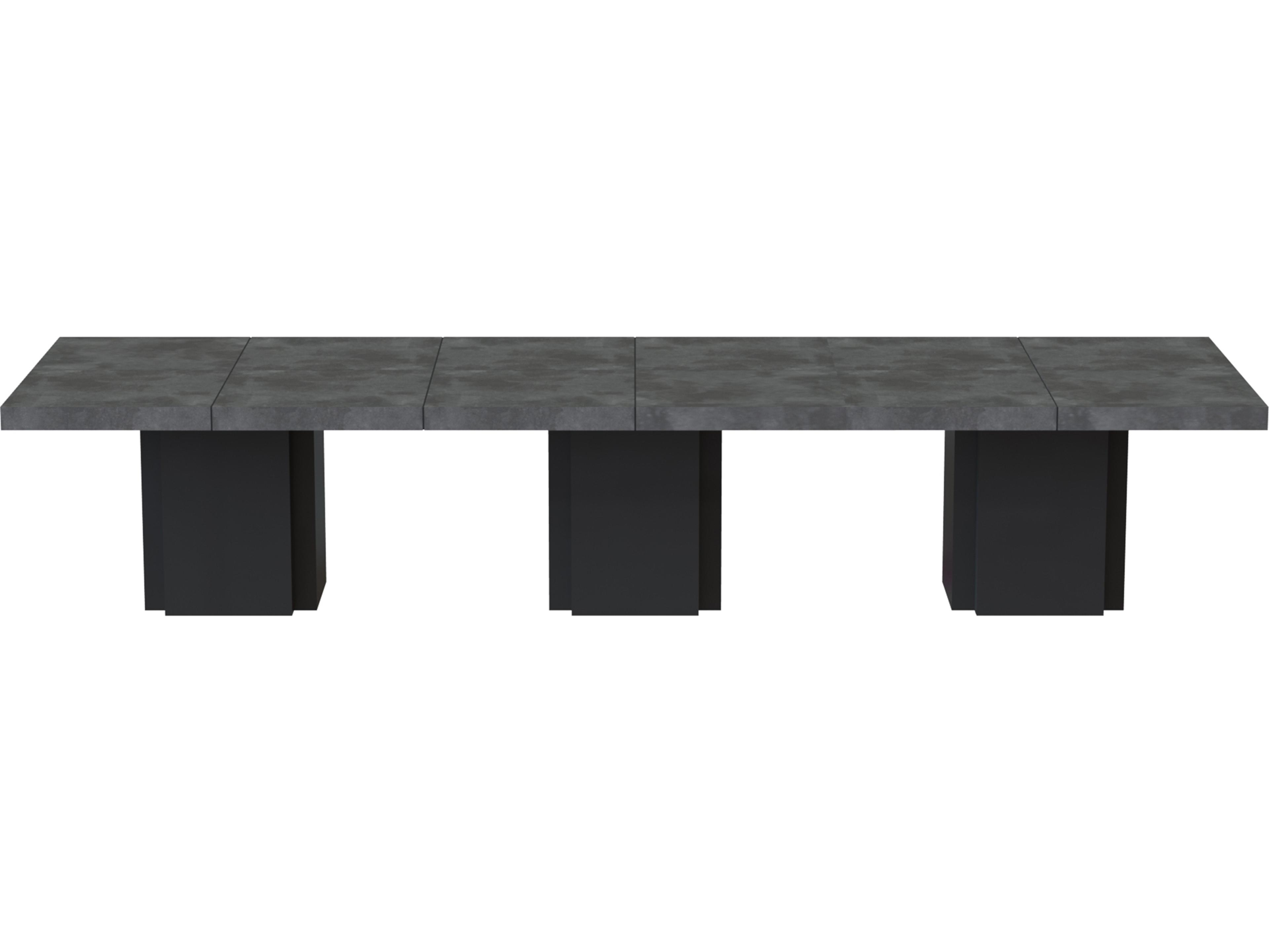TemaHome Dusk Concrete Look Pure Black Gray Conference Table Desk