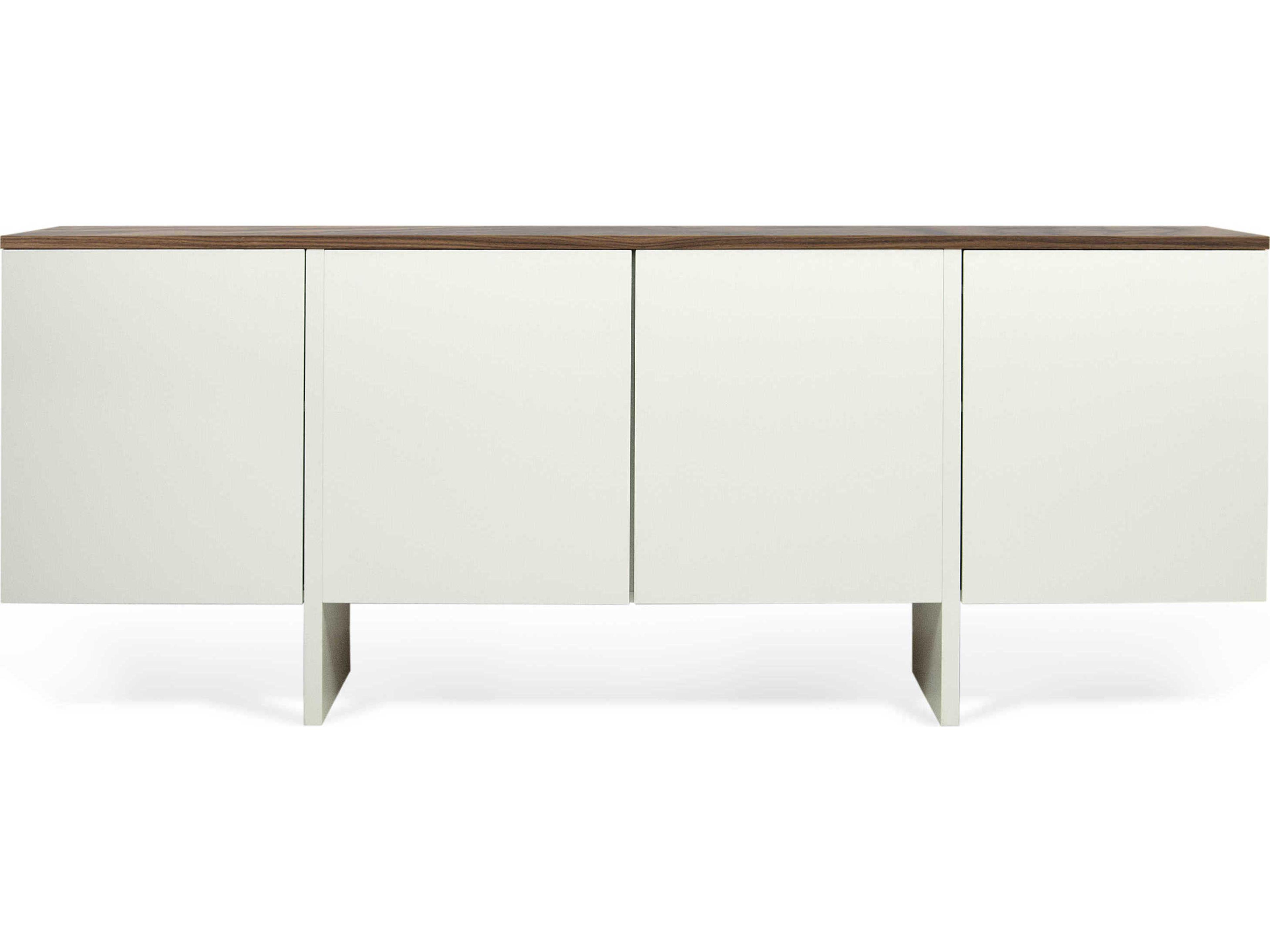 TemaHome Edge 79" Pure White Walnut Sideboard