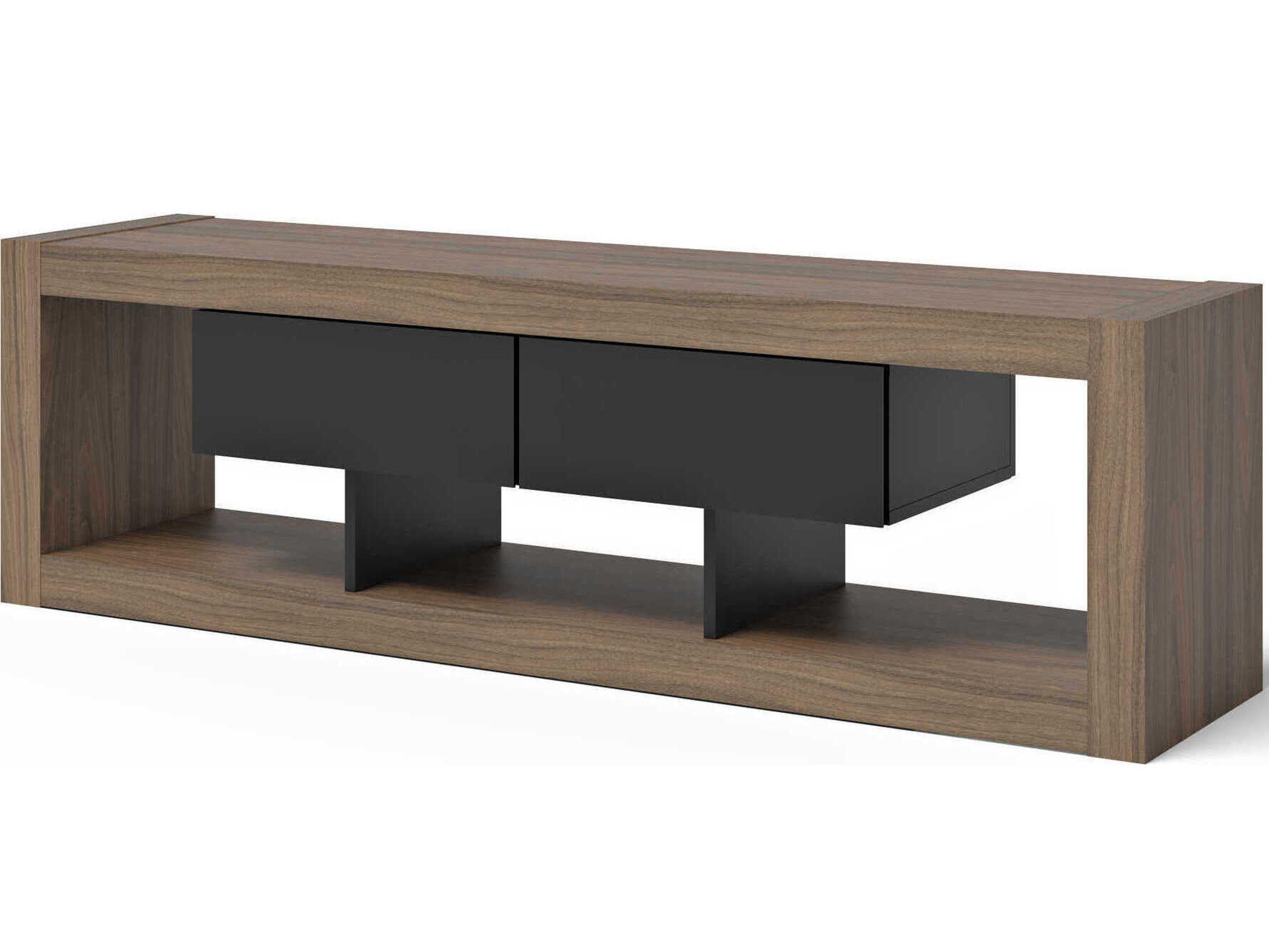 Nara 68" Melamine Walnut & Pure Black Media Console