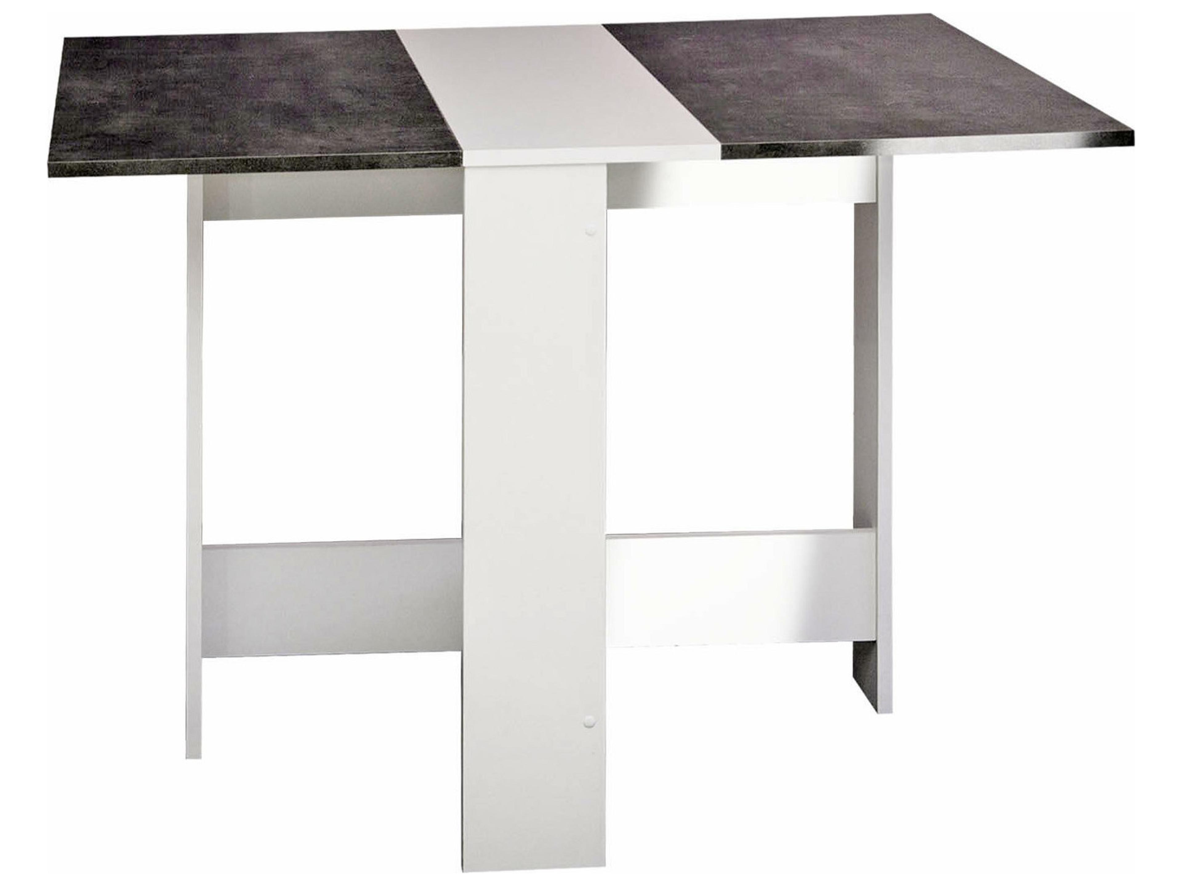TemaHome Papillon Rectangular Wood White Concrete Look Dining Table