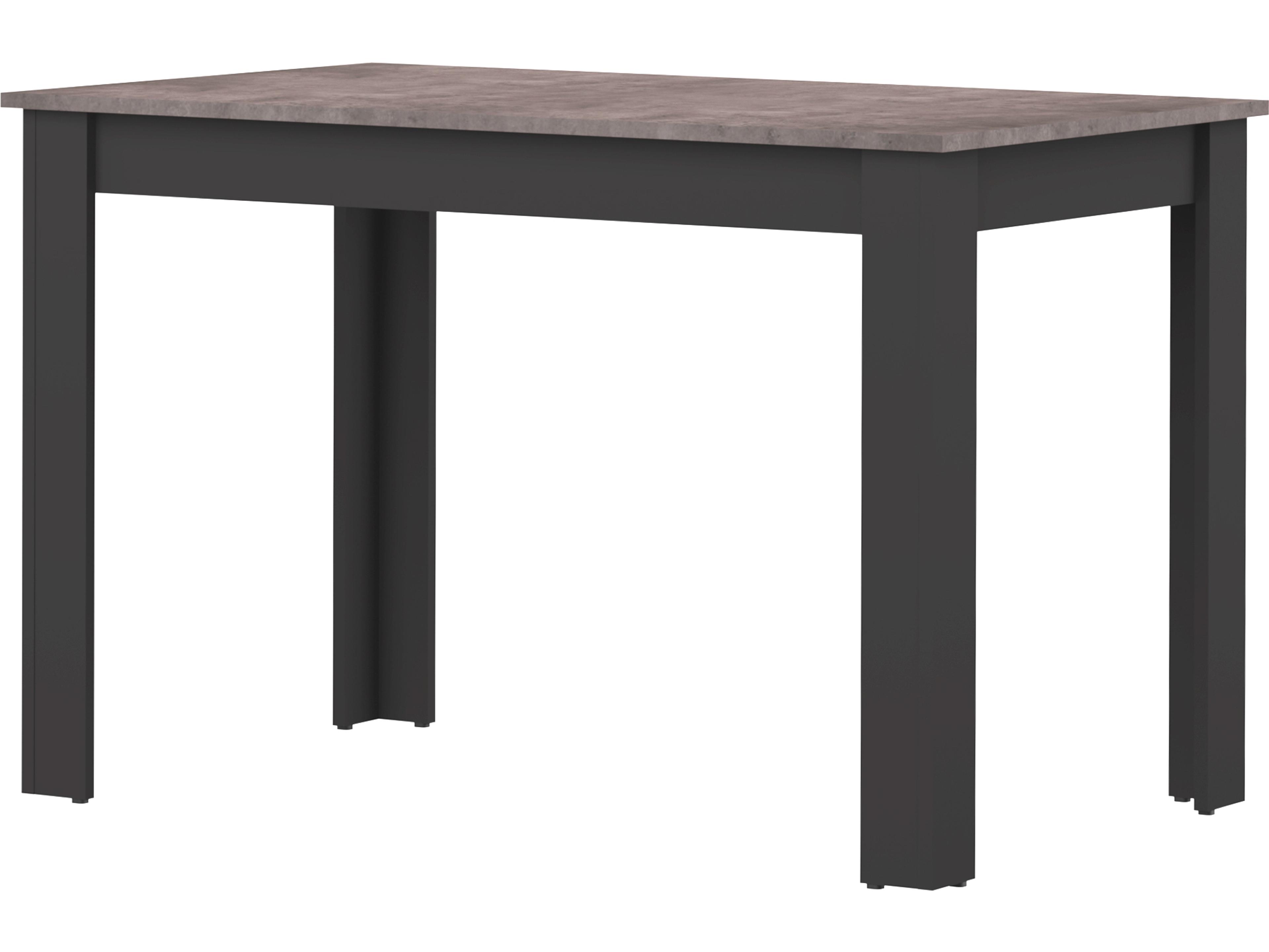 TemaHome Nice Rectangular Wood Black Concrete Look Dining Table
