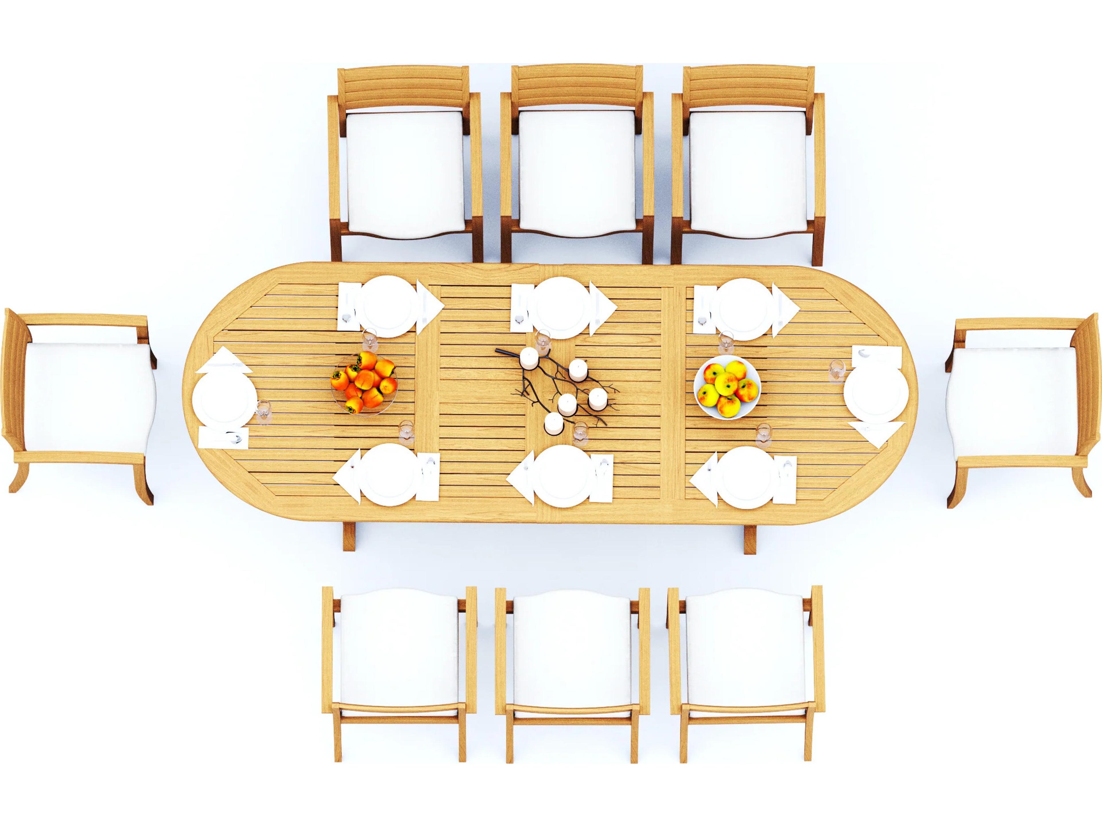 Teak Smith 9 Pieces 118" Oval Dining Set