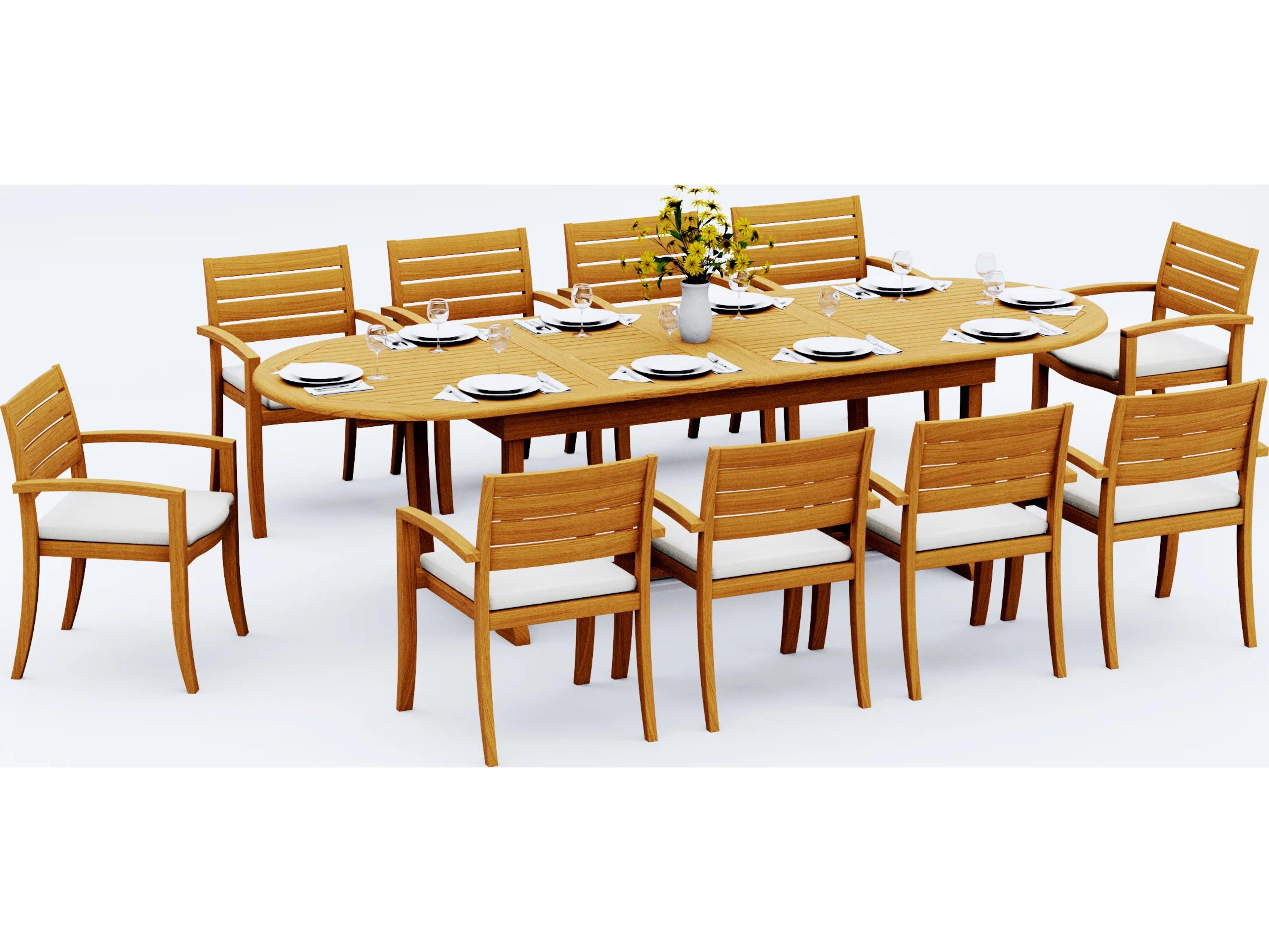 Teak Smith 11 Pieces 118" Rectangular Dining Set