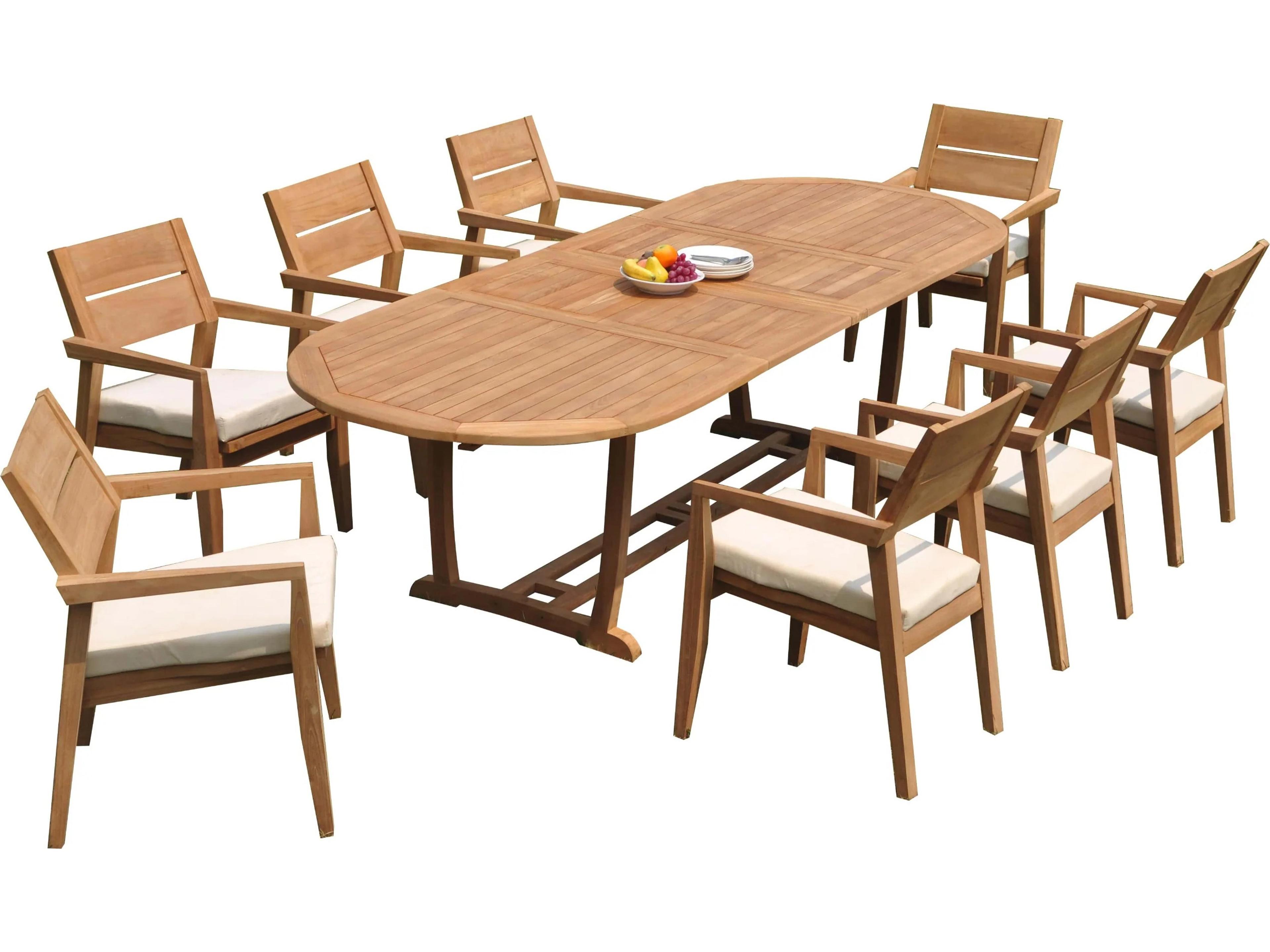 Teak Smith 9 Pieces 118" Oval Dining Set