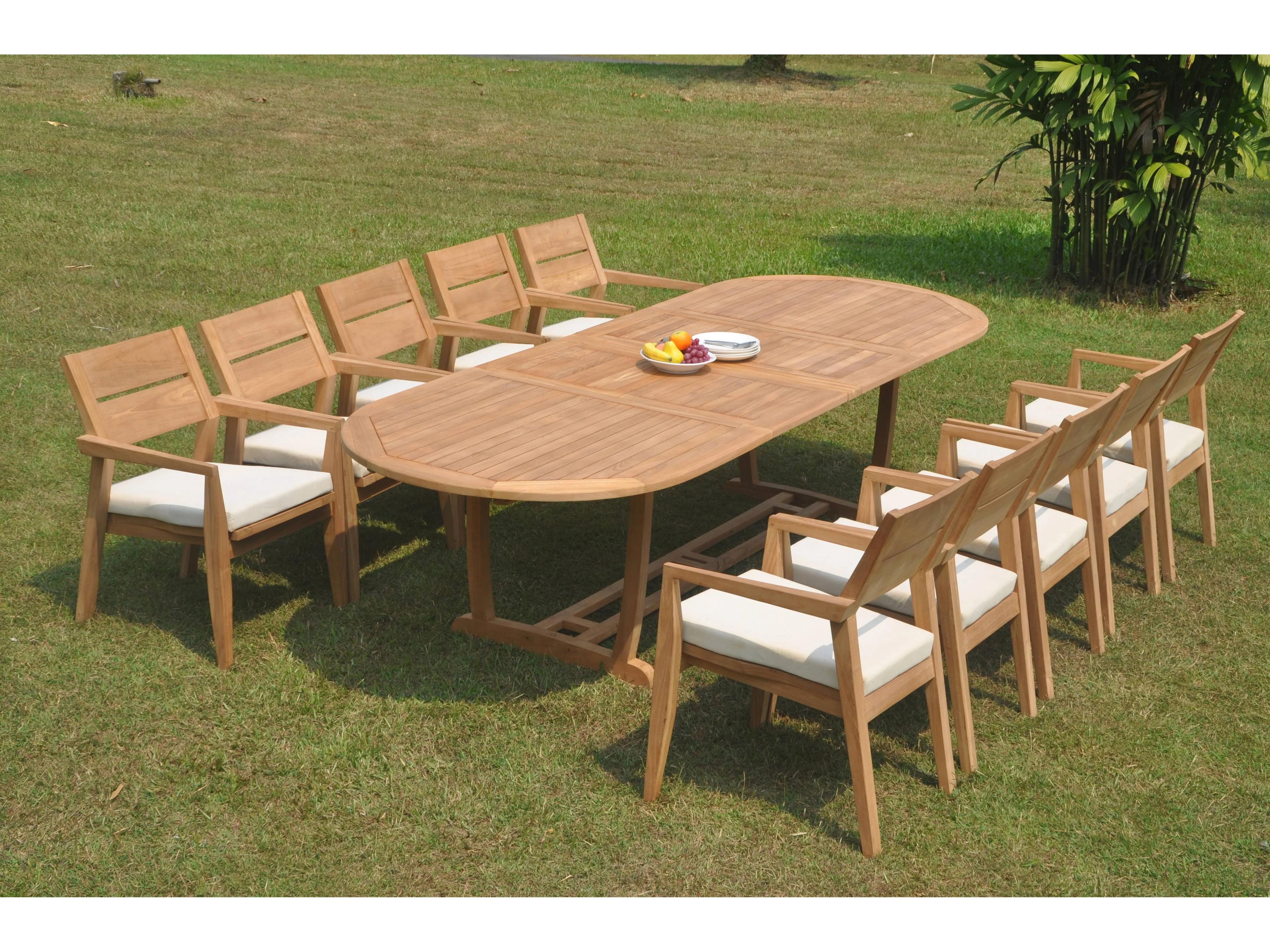 Teak Smith 11 Pieces 118" Oval Dining Set