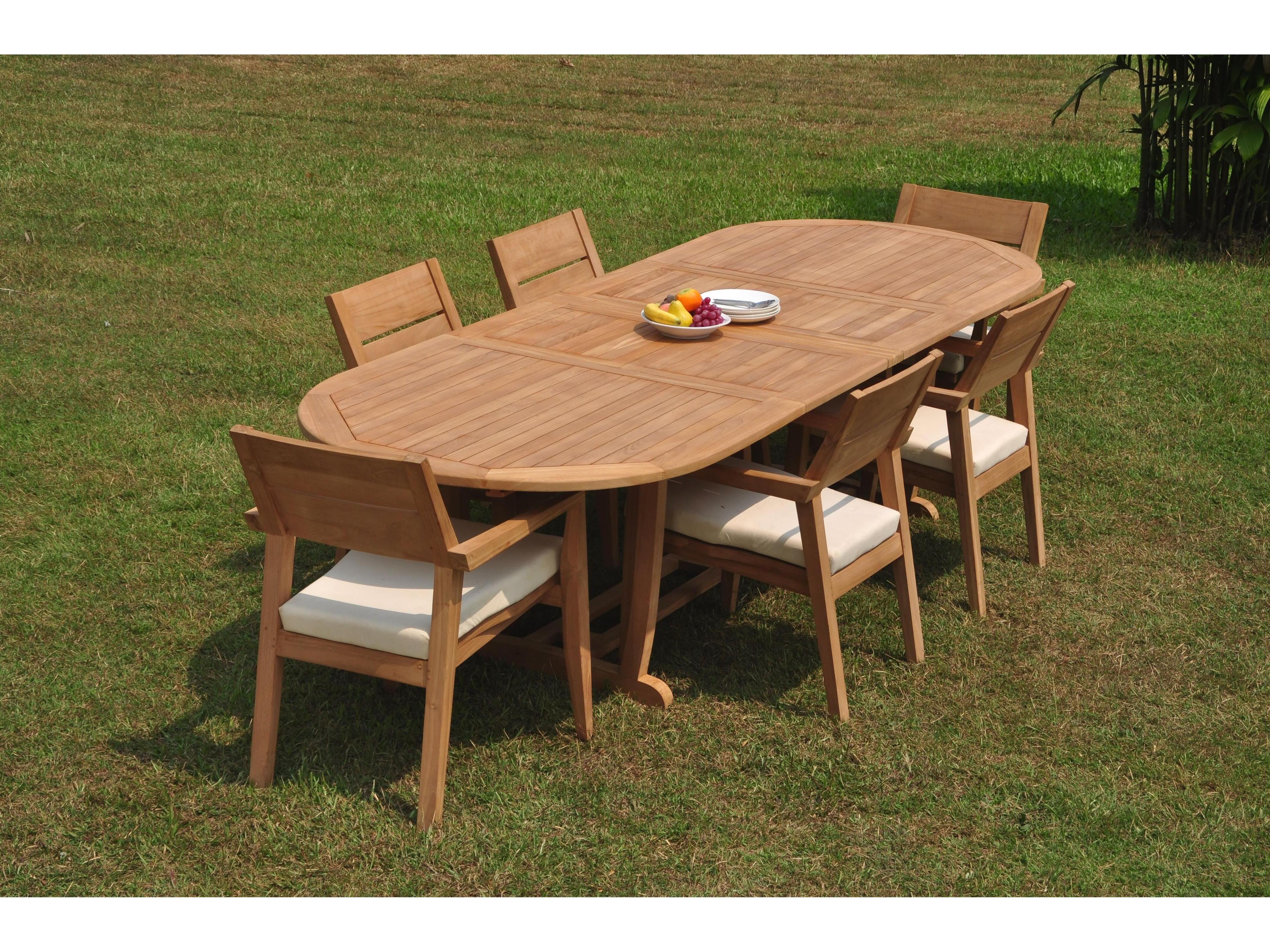 Teak Smith 7 Pieces 118" Oval Dining Set