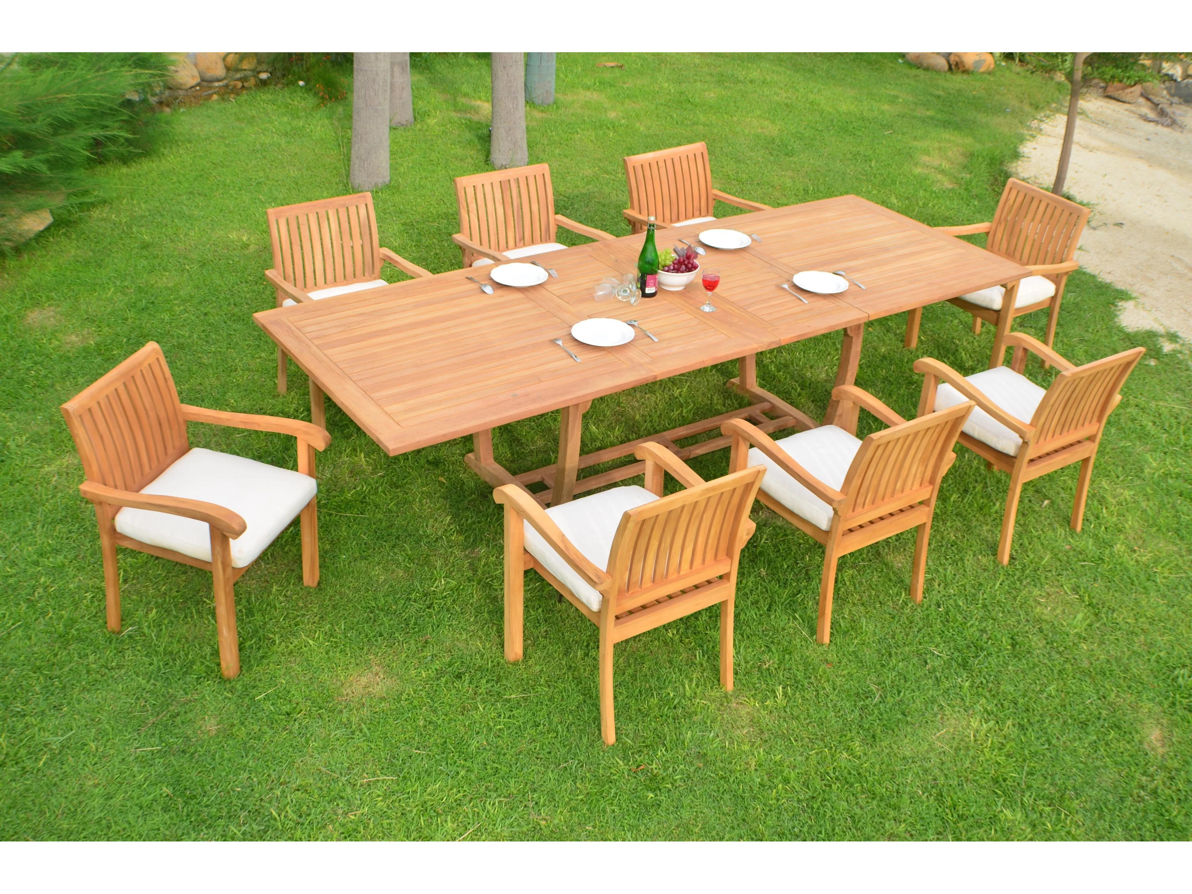 Teak Smith 9 Pieces 118" Rectangular Dining Set