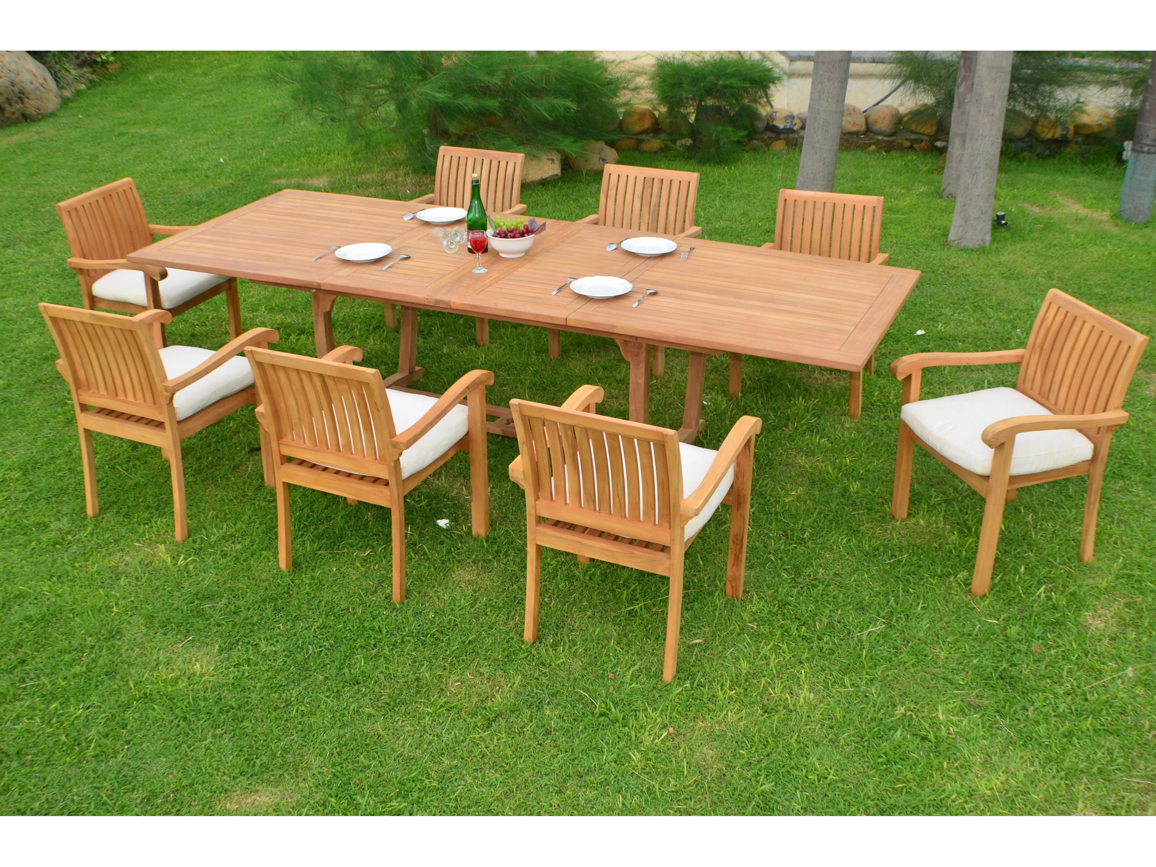 Teak Smith 9 Pieces 118" Rectangular Dining Set
