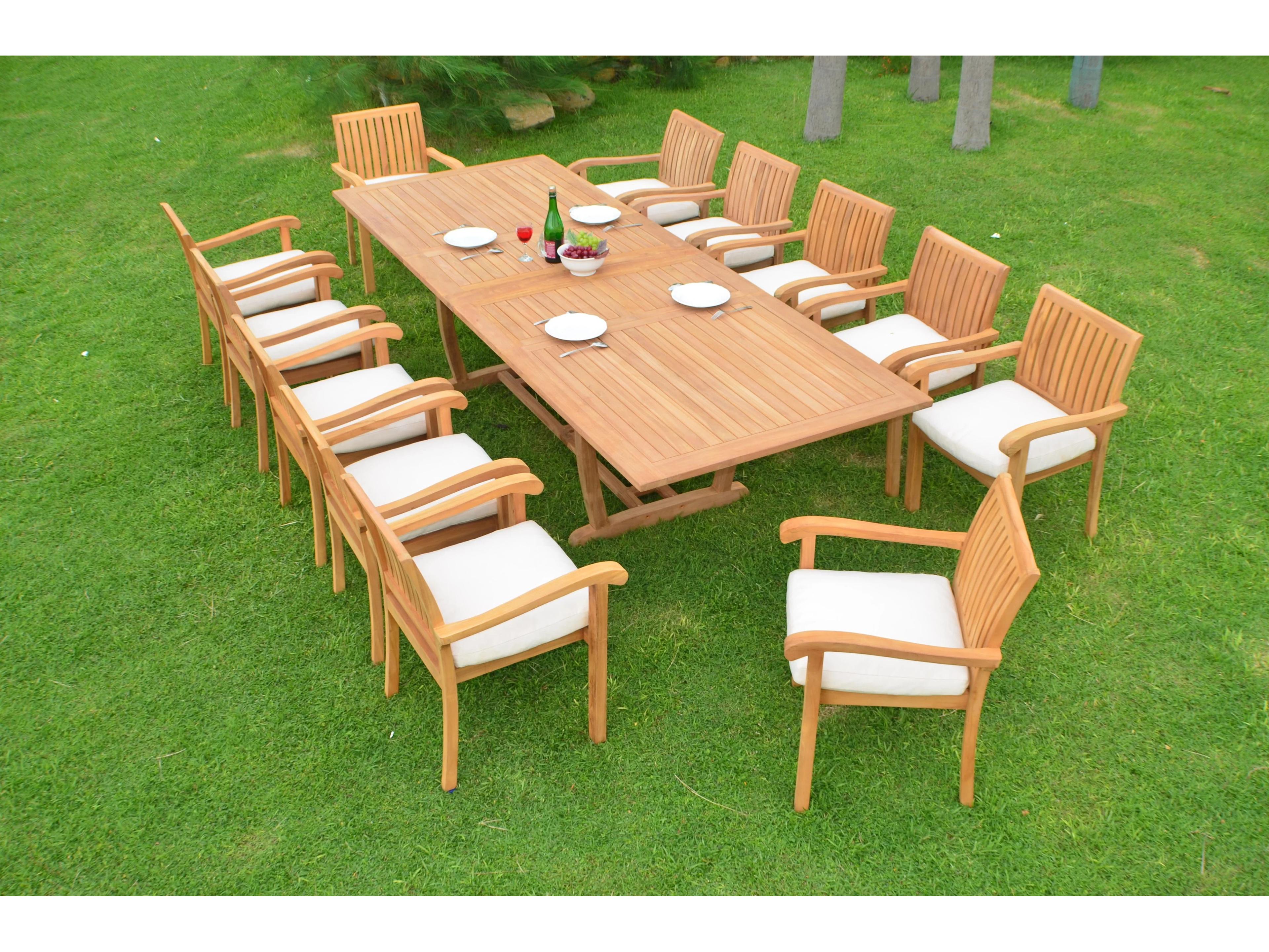 Teak Smith 13 Pieces 118" Rectangular Dining Set