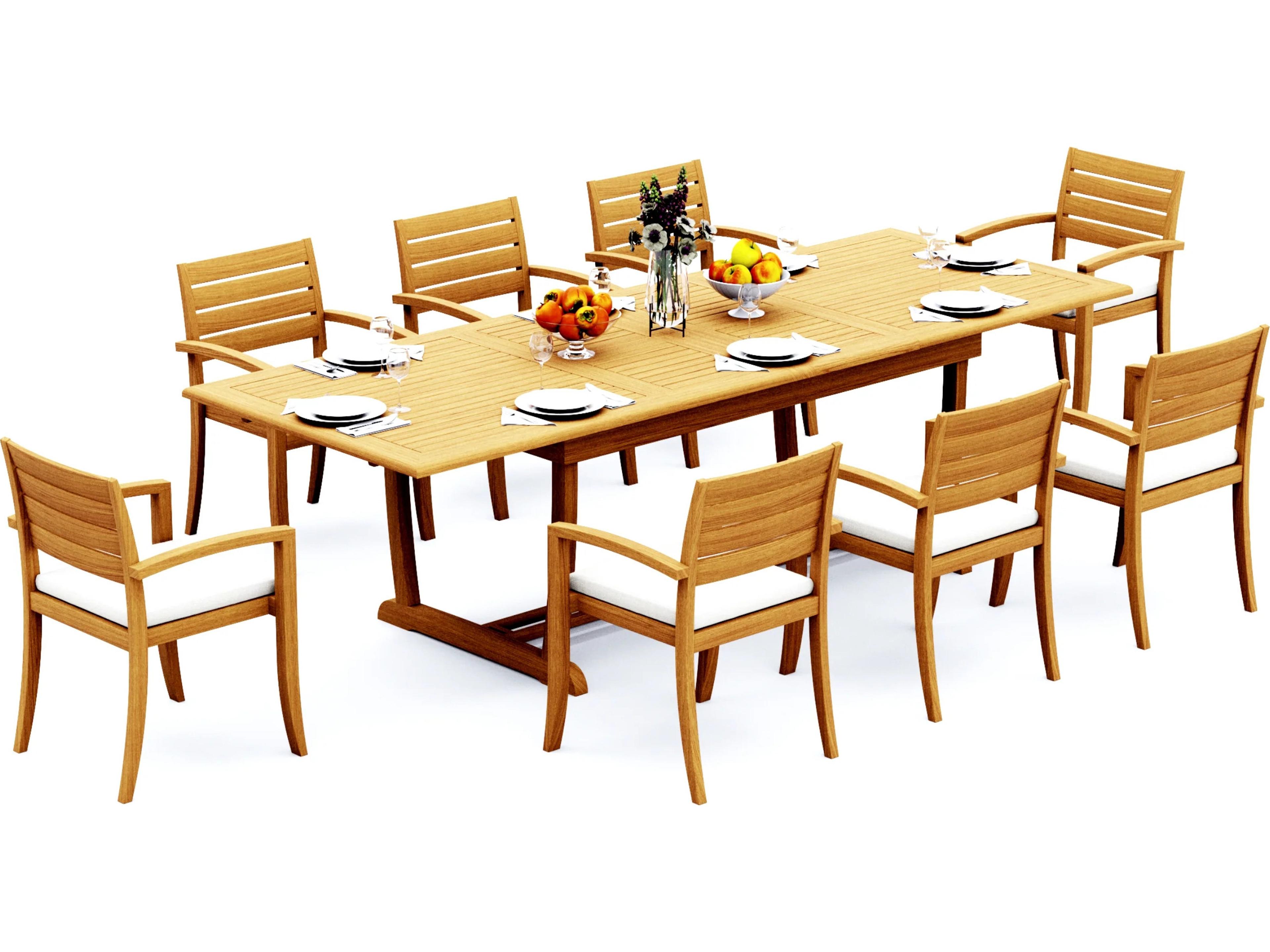 Teak Smith 9 Pieces 118" Rectangular Dining Set