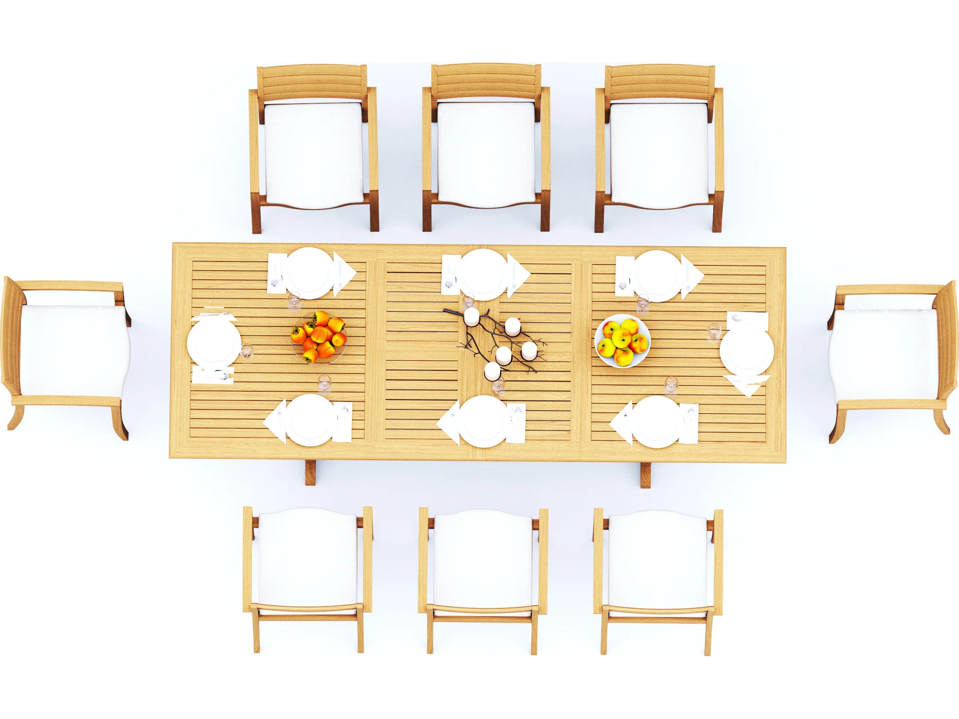 Teak Smith 9 Pieces 118" Rectangular Dining Set