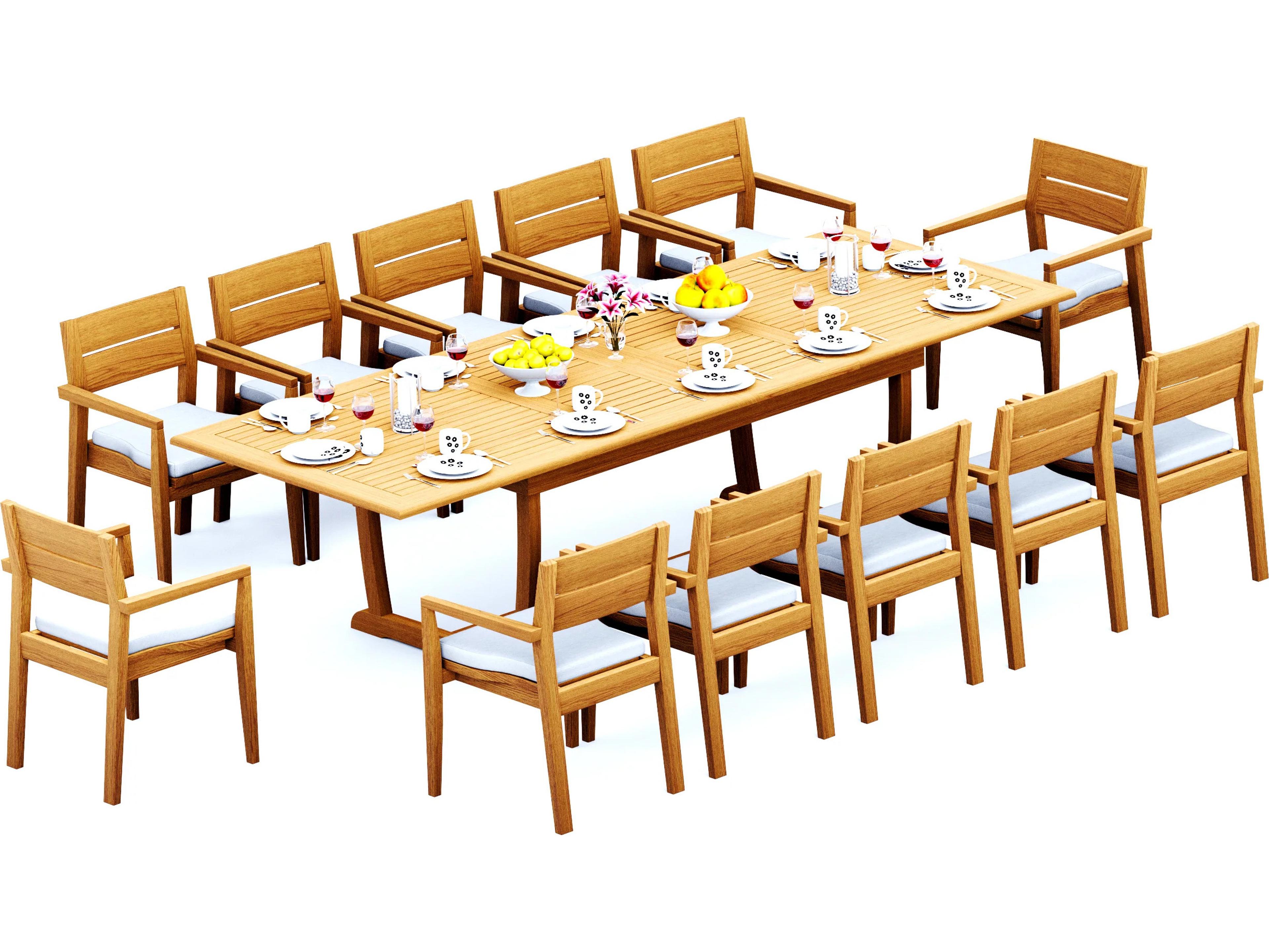 Teak Smith 13 Pieces 118" Rectangular Dining Set