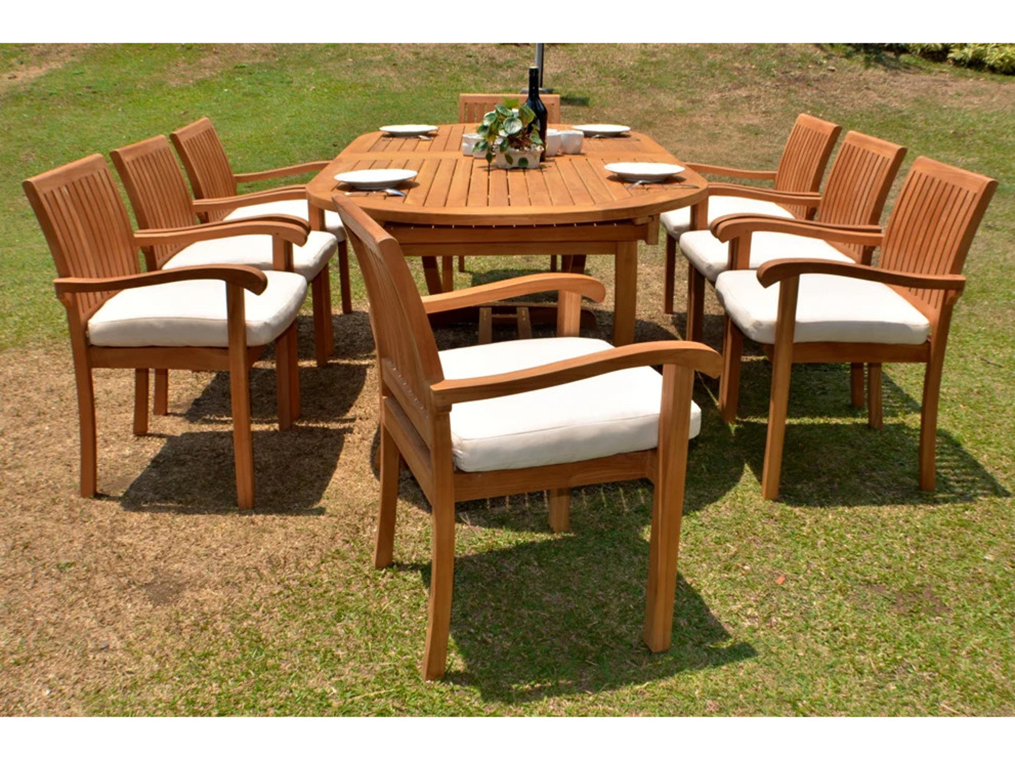 Teak Smith 9 Pieces 118" Oval Dining Set