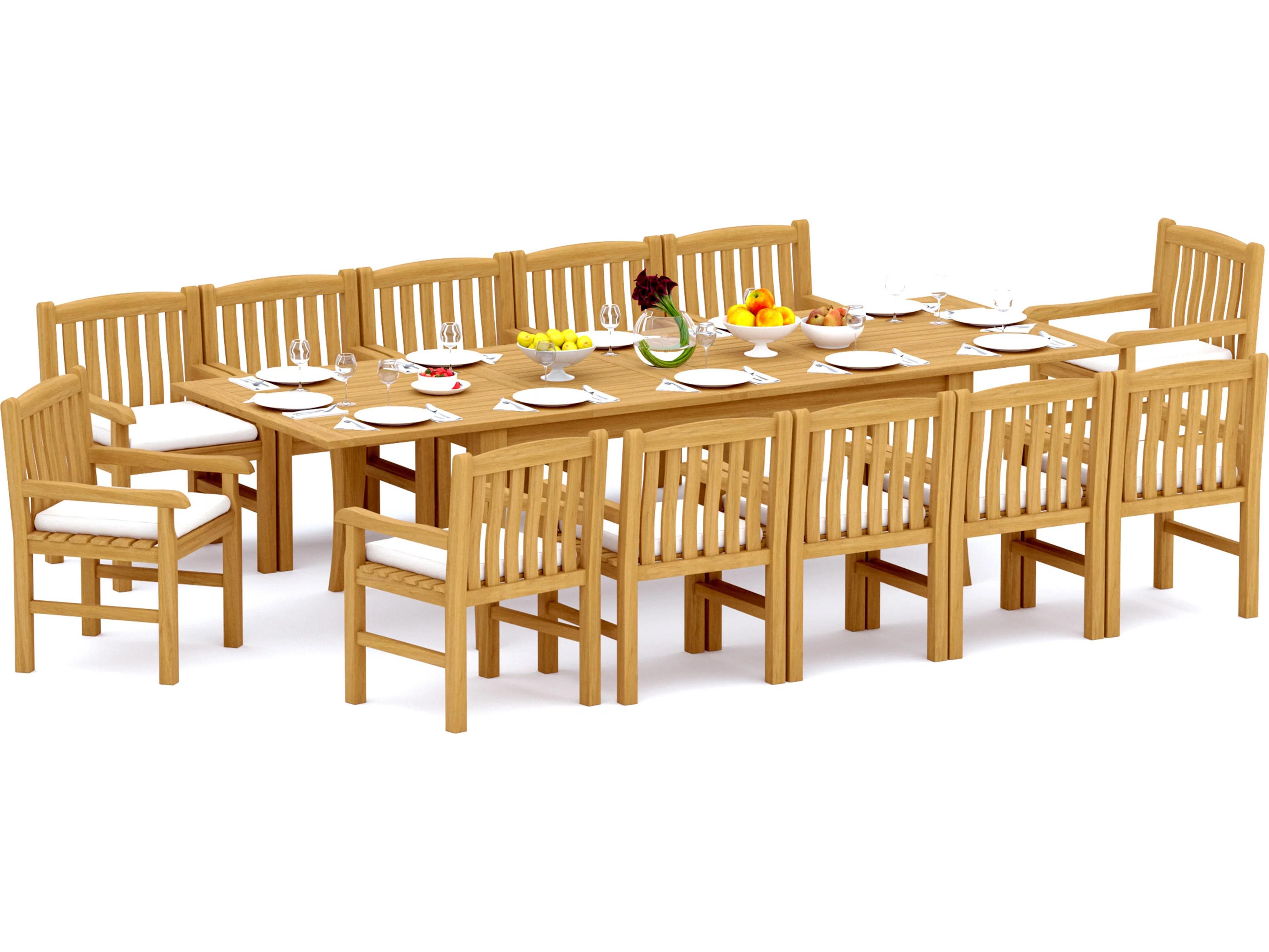 Teak Smith 13 Pieces 122" Rectangular Dining Set