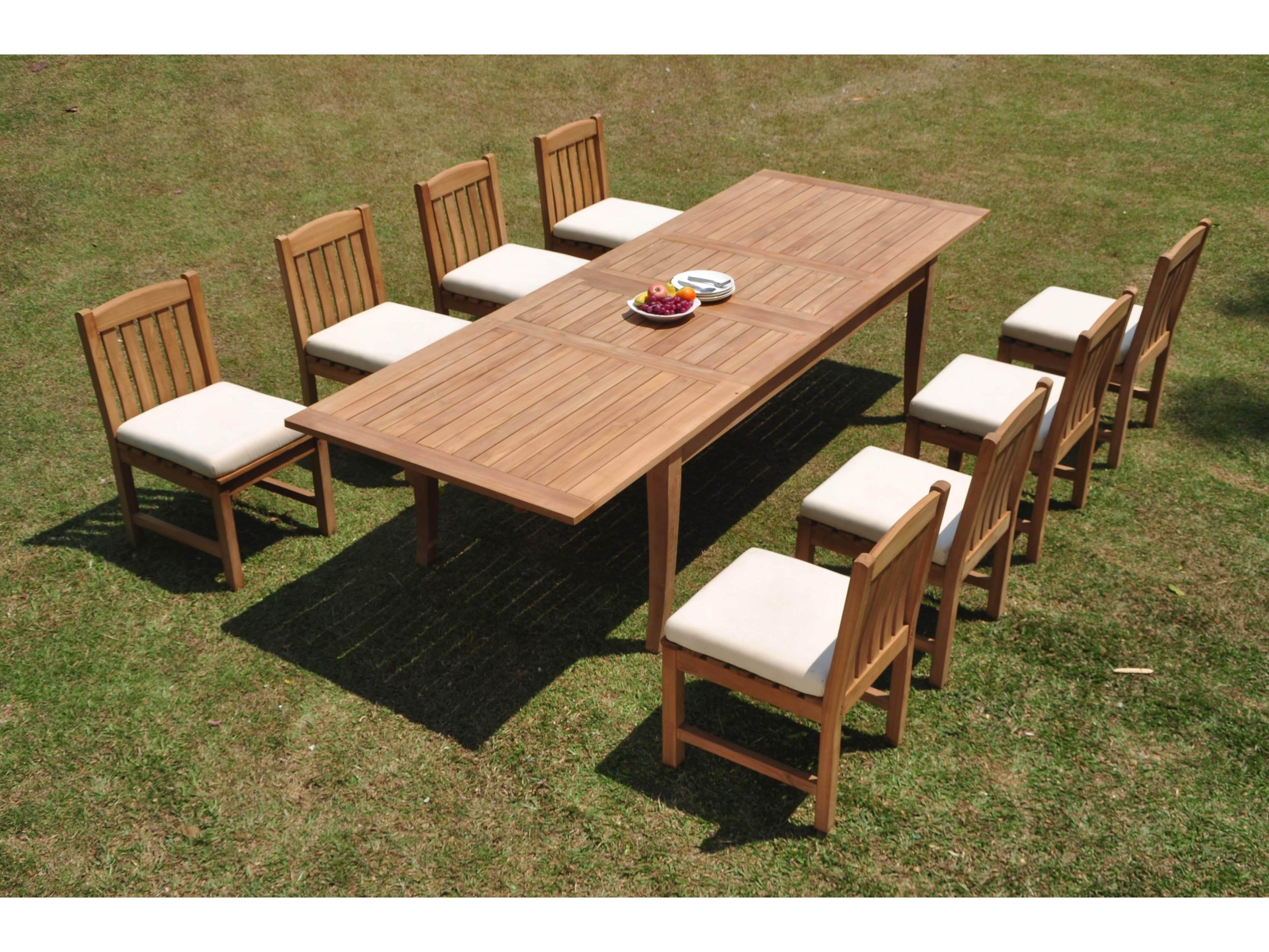 Teak Smith 9 Pieces 122" Rectangular Dining Set