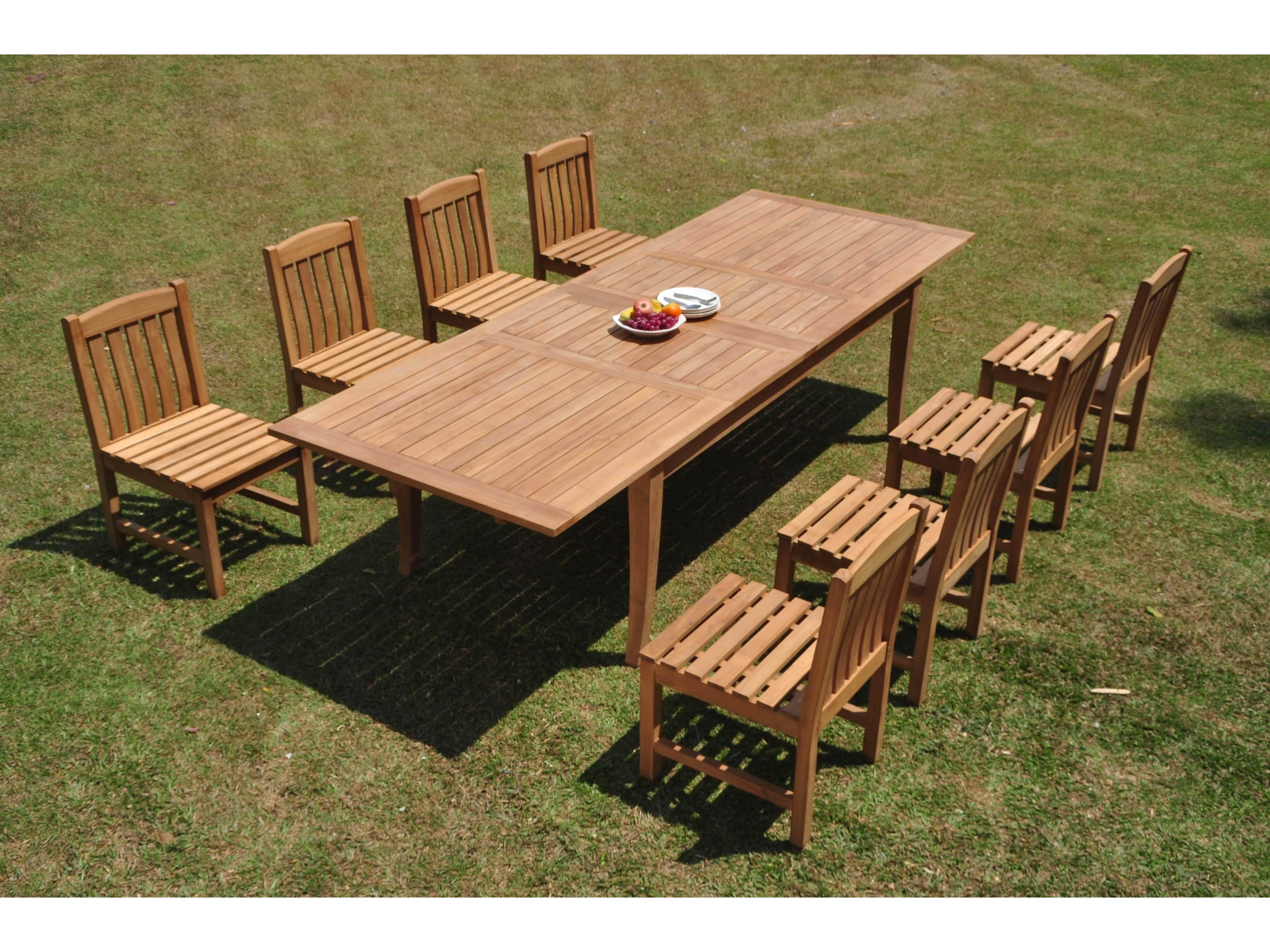 Teak Smith 9 Pieces 122" Rectangular Dining Set