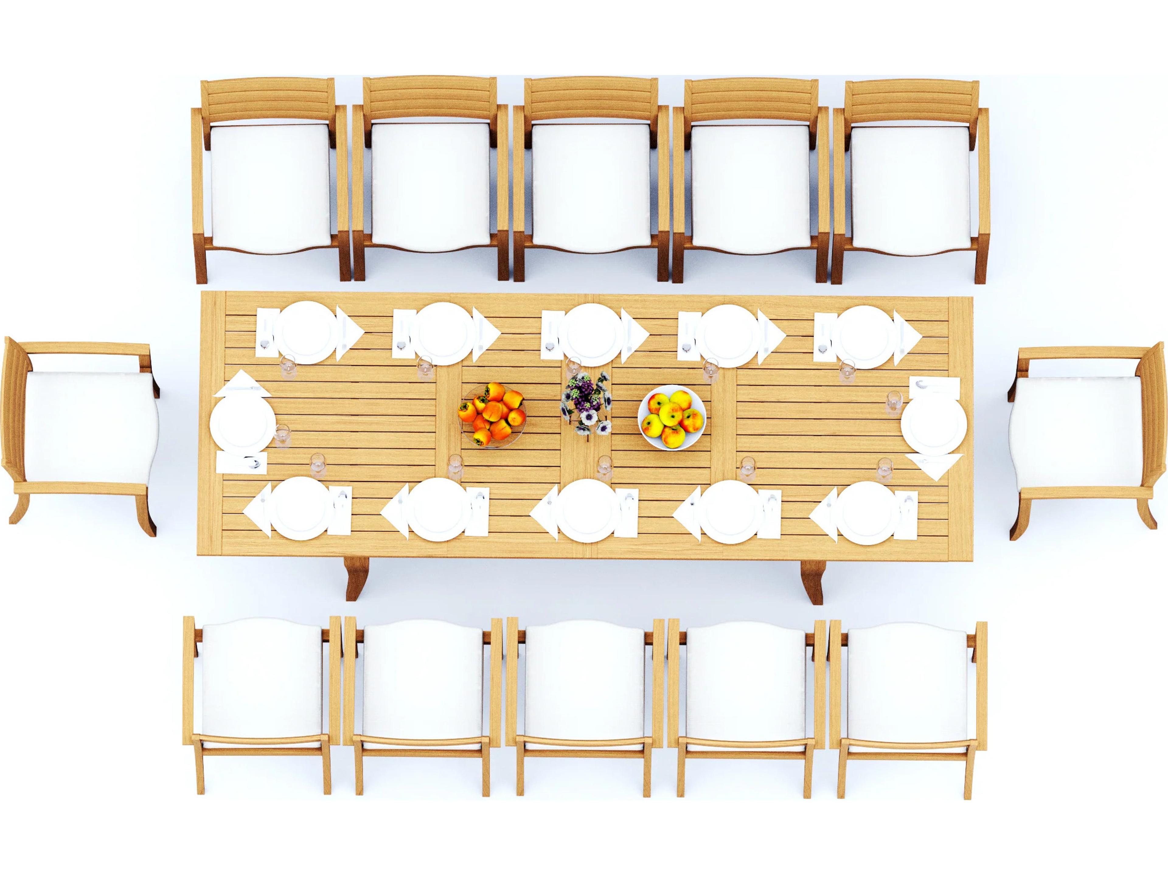 Teak Smith 13 Pieces 122" Rectangular Dining Set