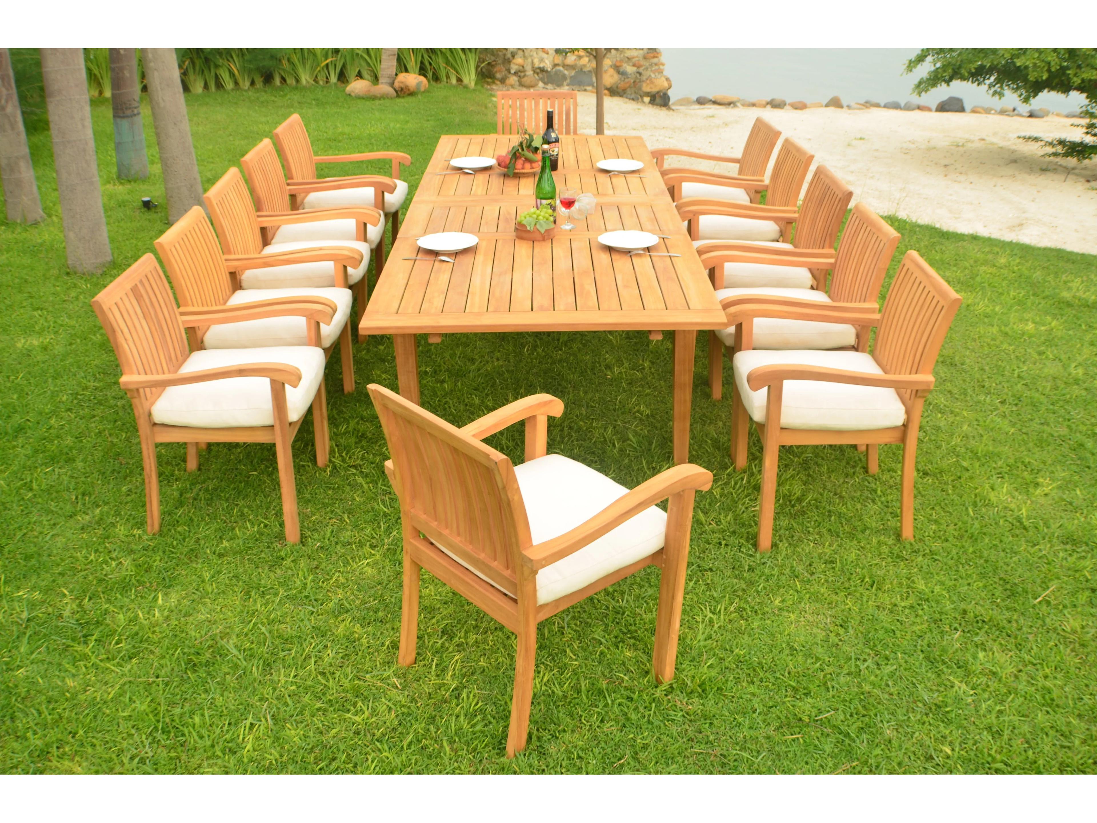 Teak Smith 13 Pieces 122" Rectangular Dining Set