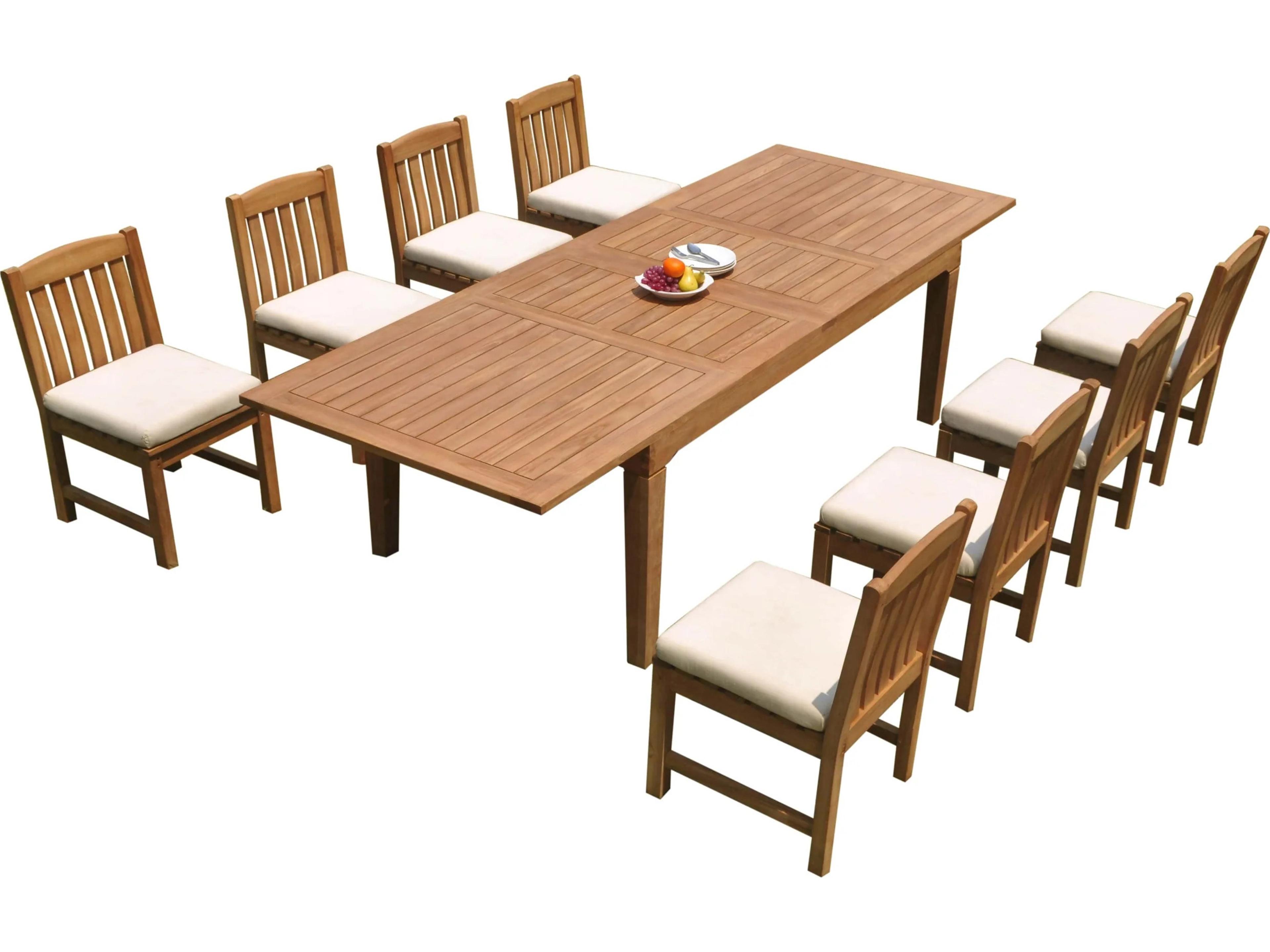 Teak Smith 9 Pieces 122" Rectangular Dining Set