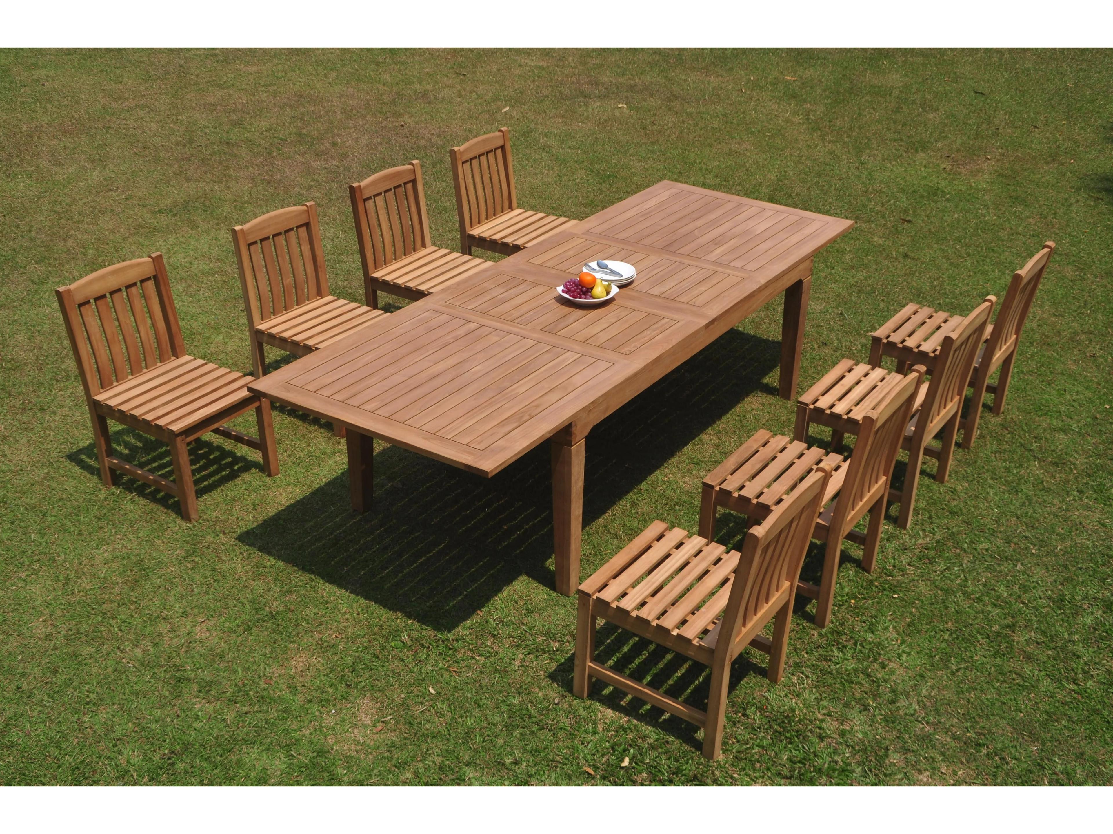 Teak Smith 9 Pieces 122" Rectangular Dining Set