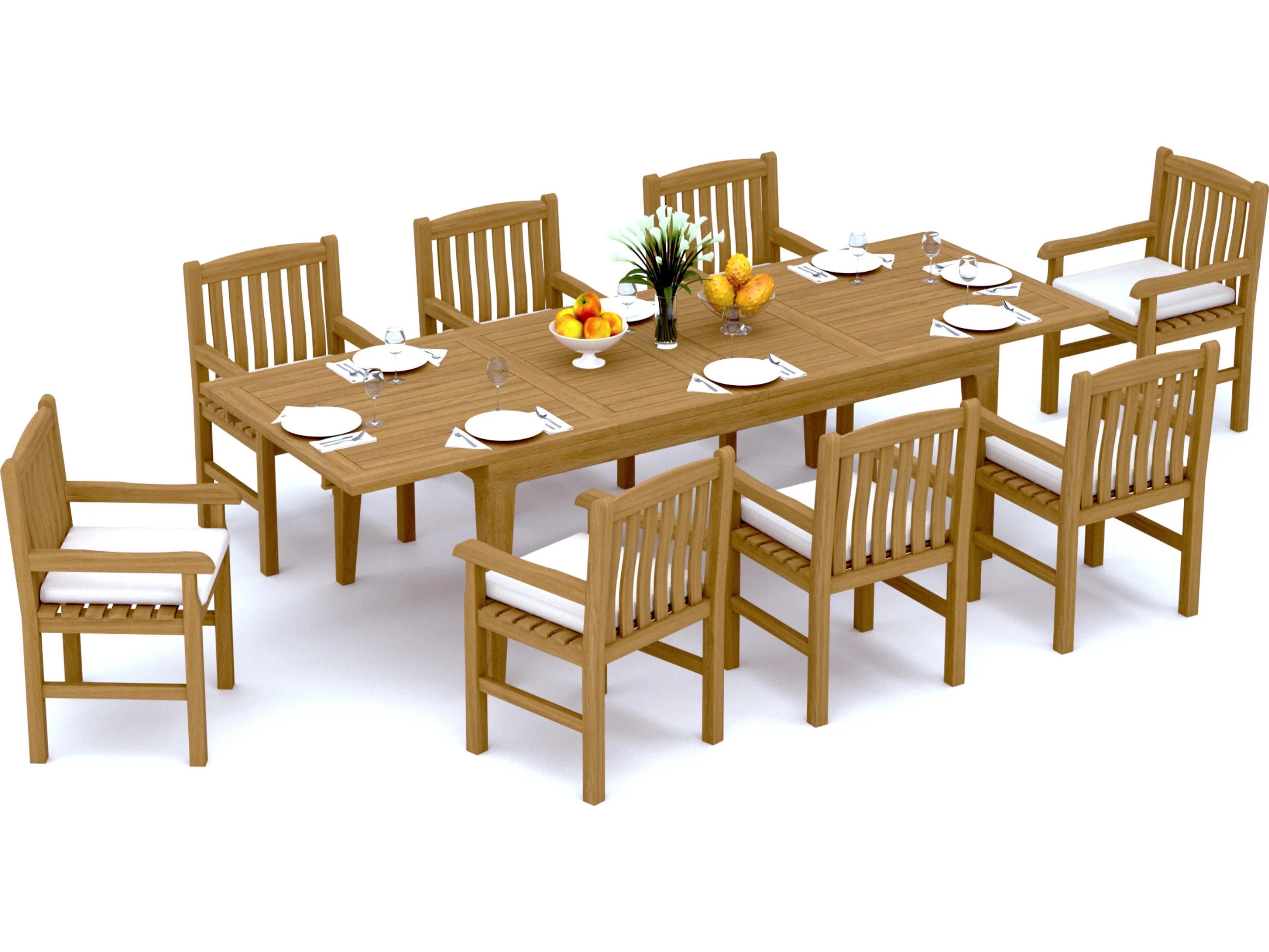 Teak Smith 9 Pieces 122" Rectangular Dining Set